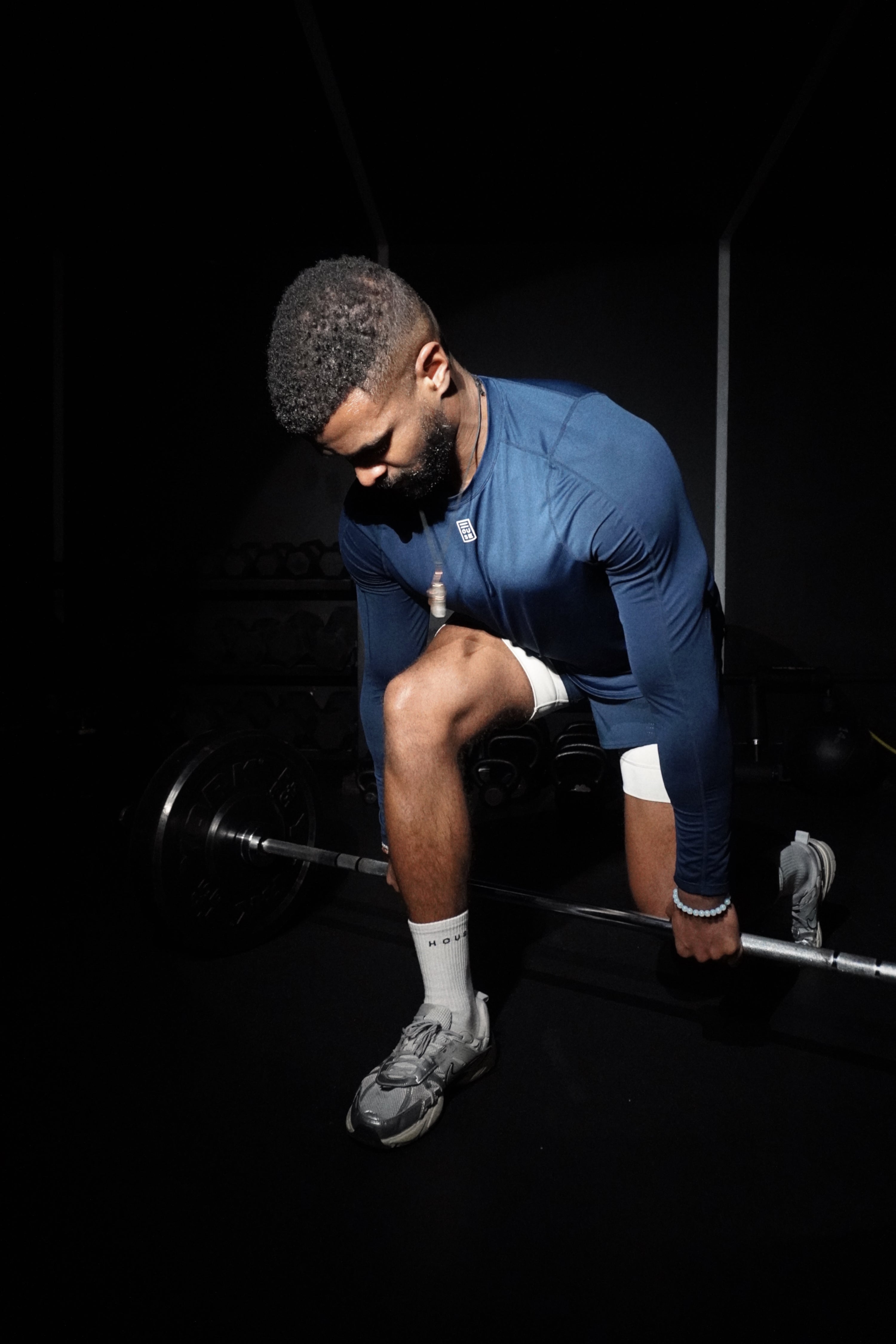 Perforated 5" Lined Short - Navy/Off White