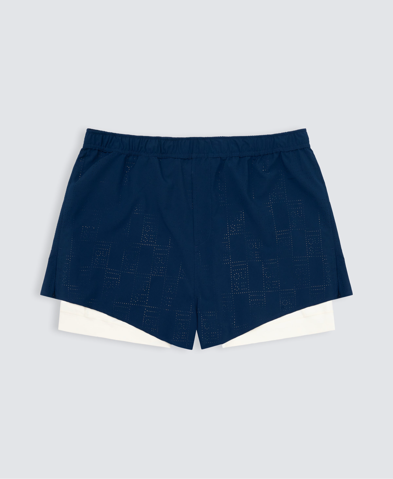 Perforated 5" Lined Short - Navy/Off White