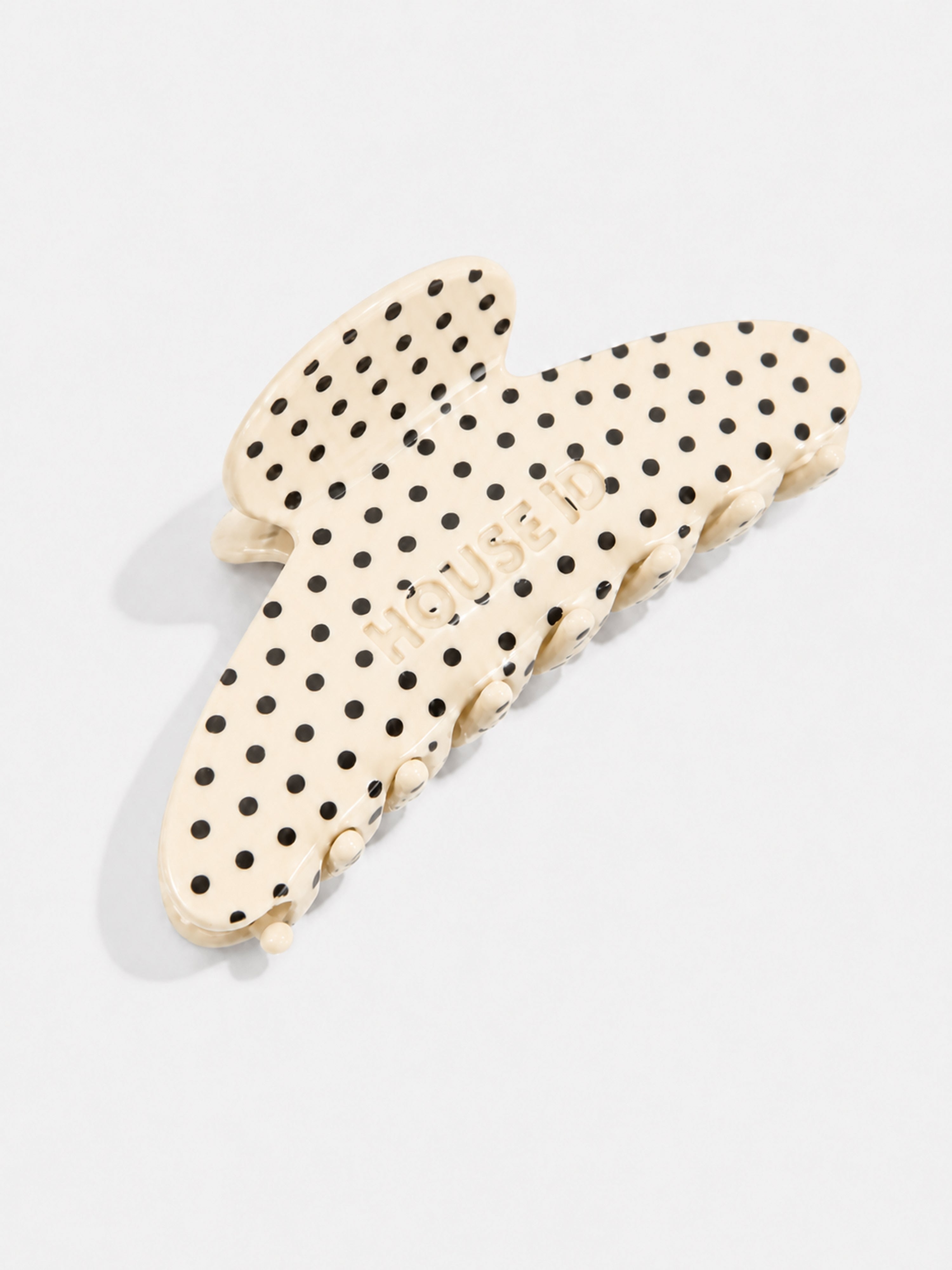 Claw Clip - Cream/Black Polka Dot