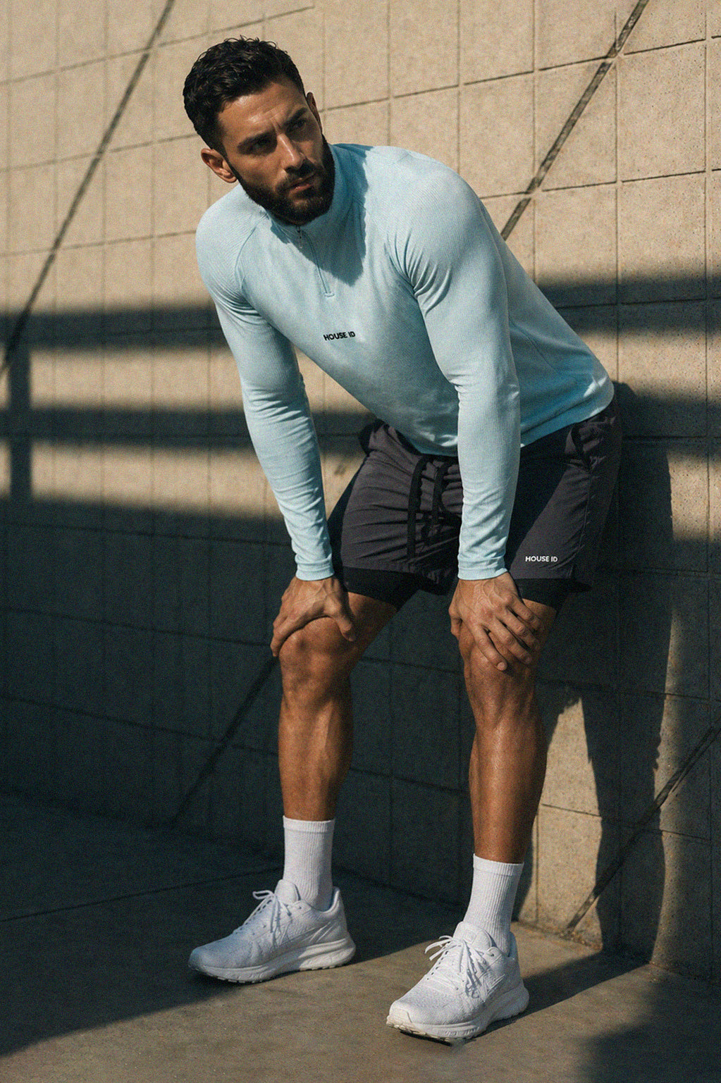 Seamless Athletic Quarter Zip - Ice Blue