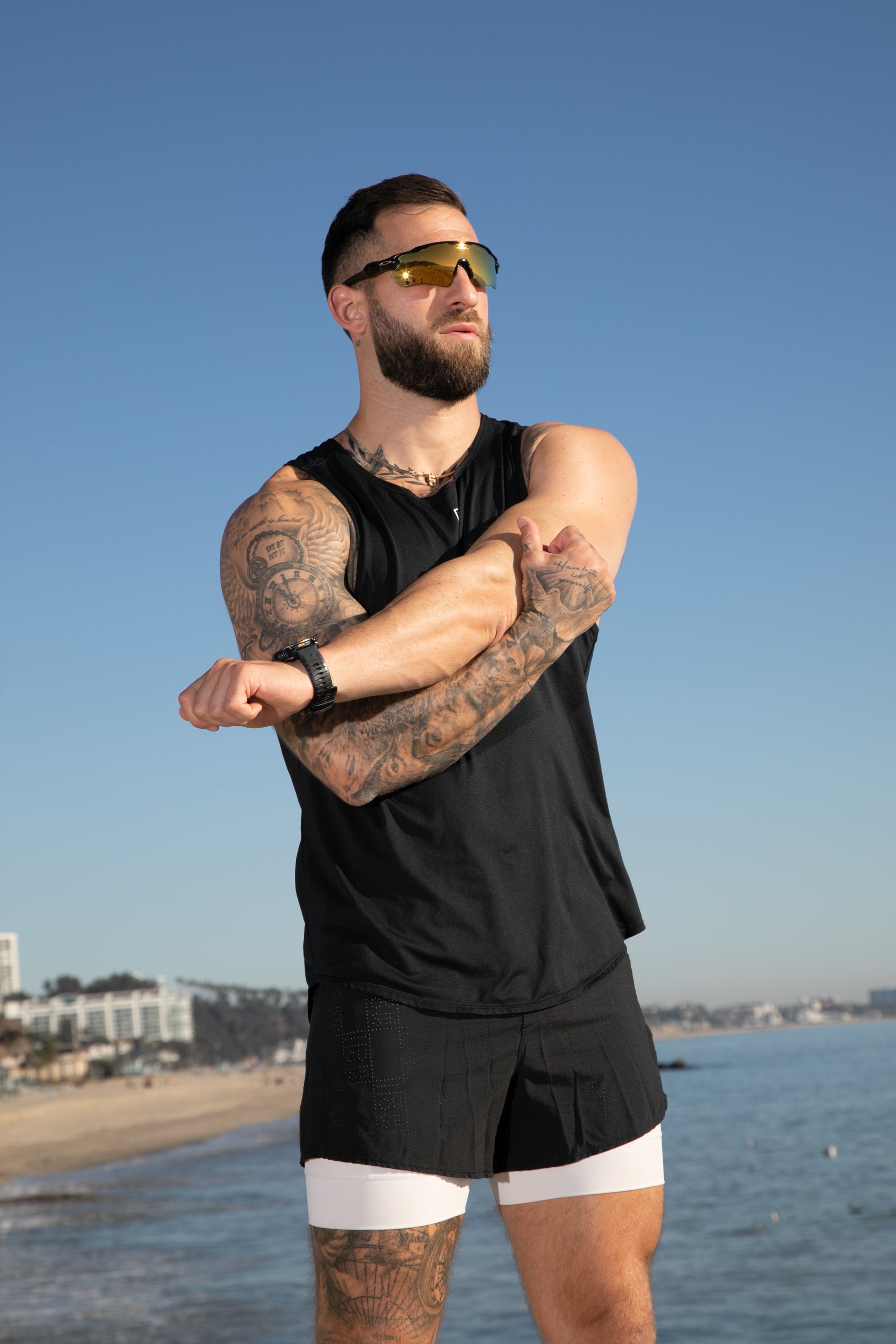 Perforated 5" Lined Short - Black/Off White