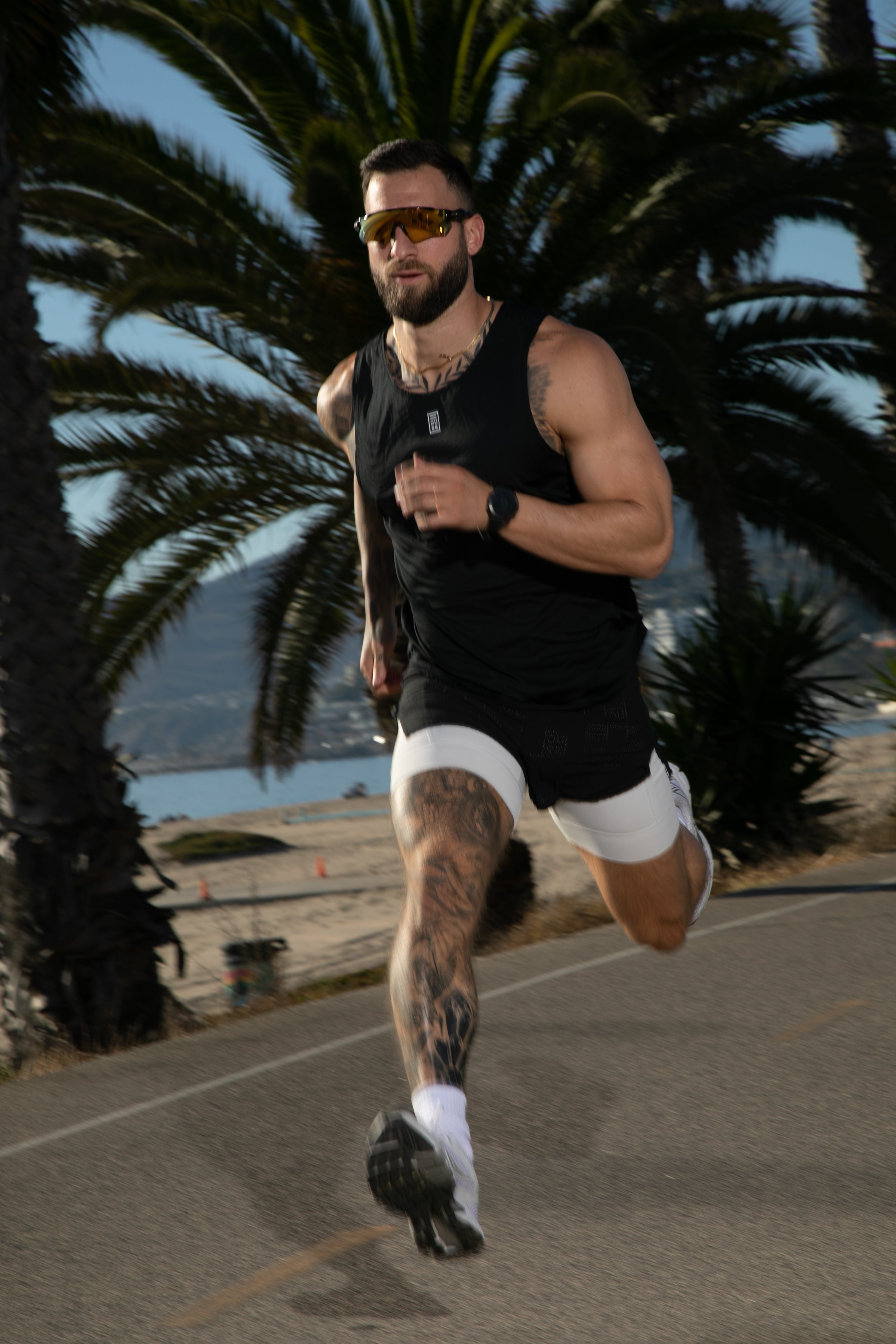 Perforated 5" Lined Short - Black/Off White