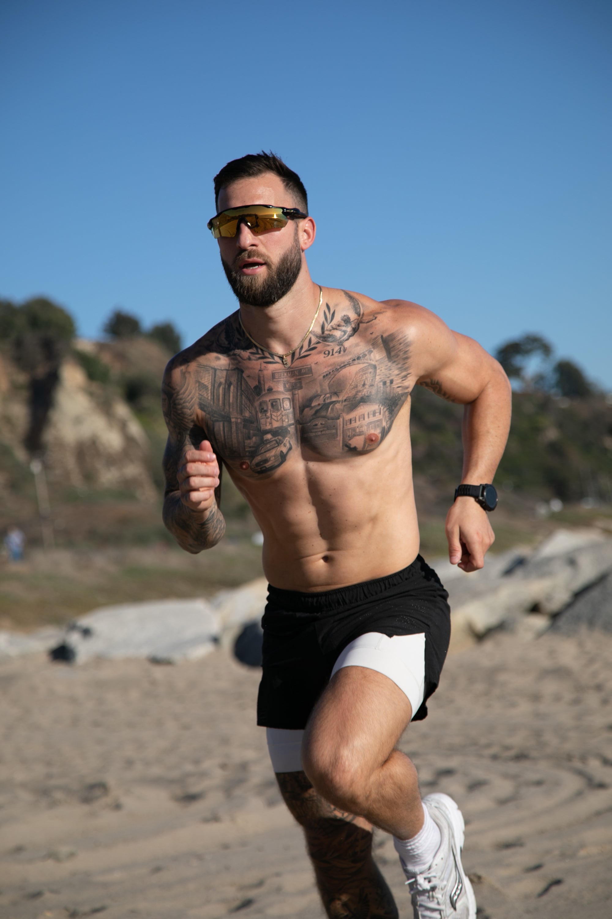 Perforated 5" Lined Short - Black/Off White