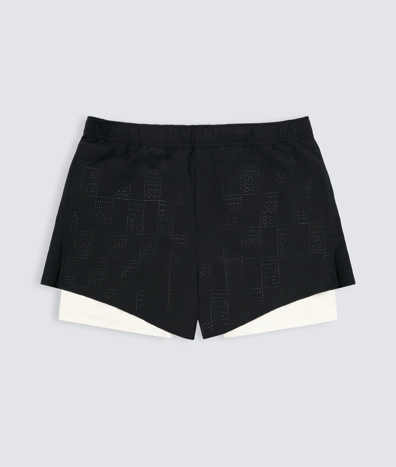 Perforated 5" Lined Short - Black/Off White