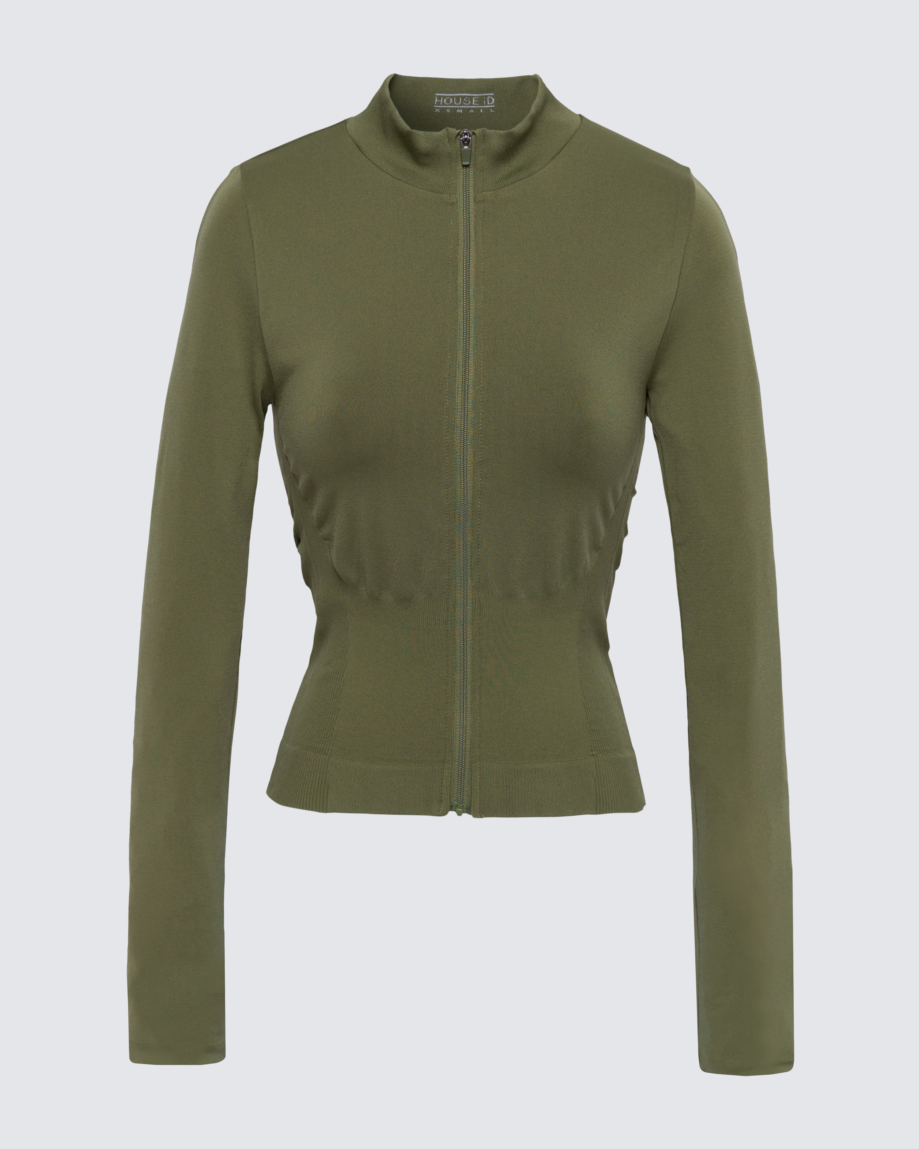 Seamless Longsleeve Full Zip - Olive