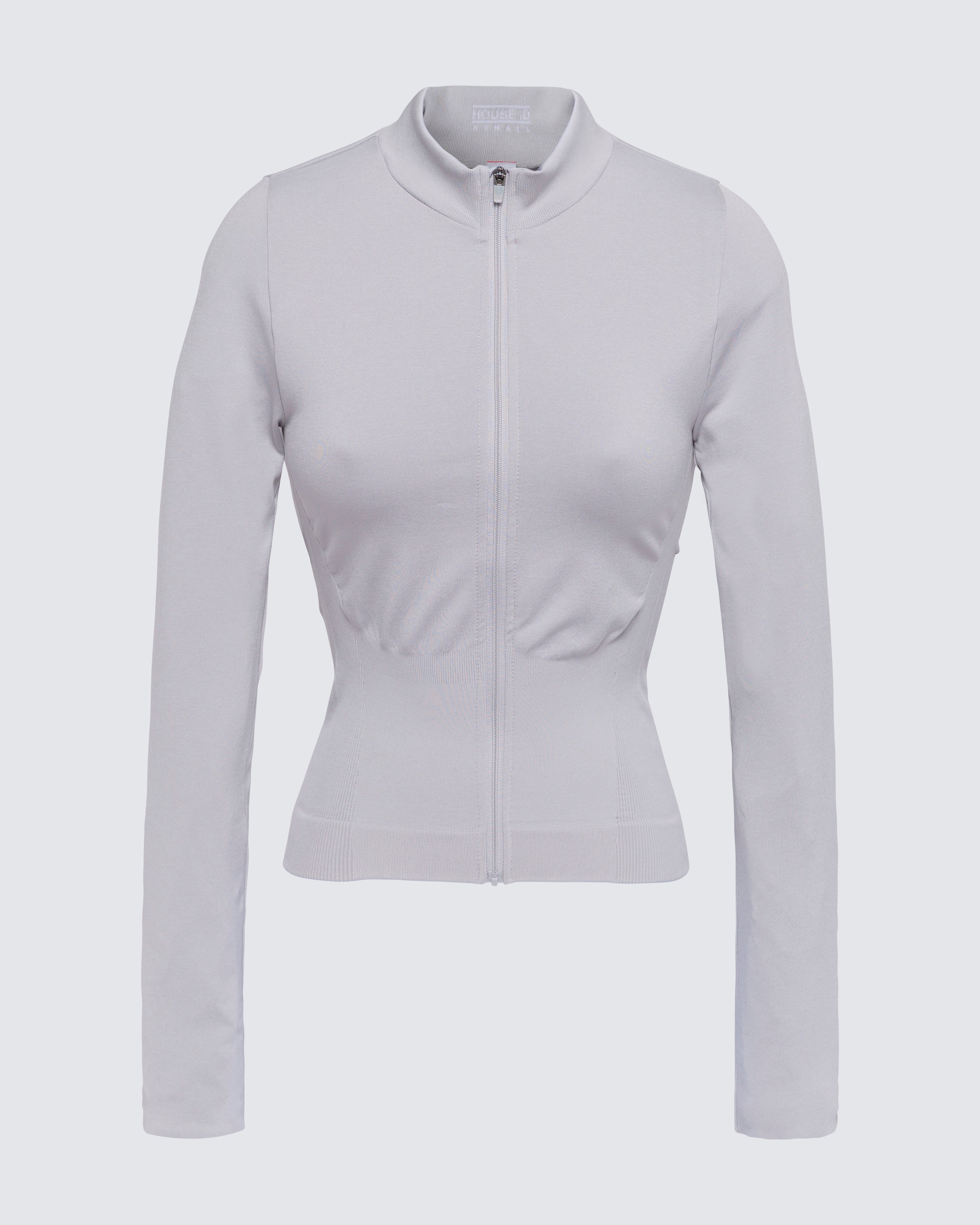 Seamless Longsleeve Full Zip - Light Grey
