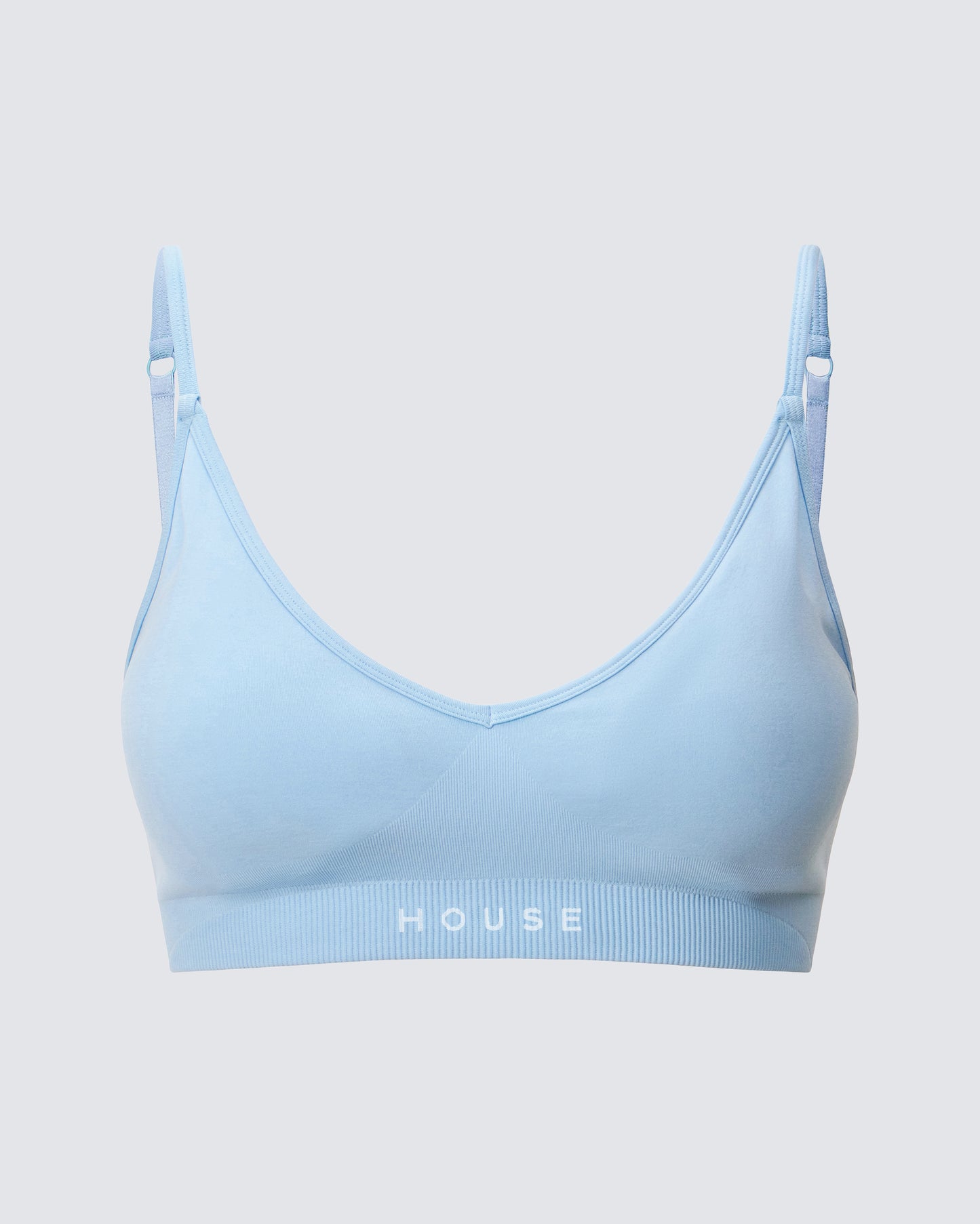 Womens seamless sports bra in sky blue