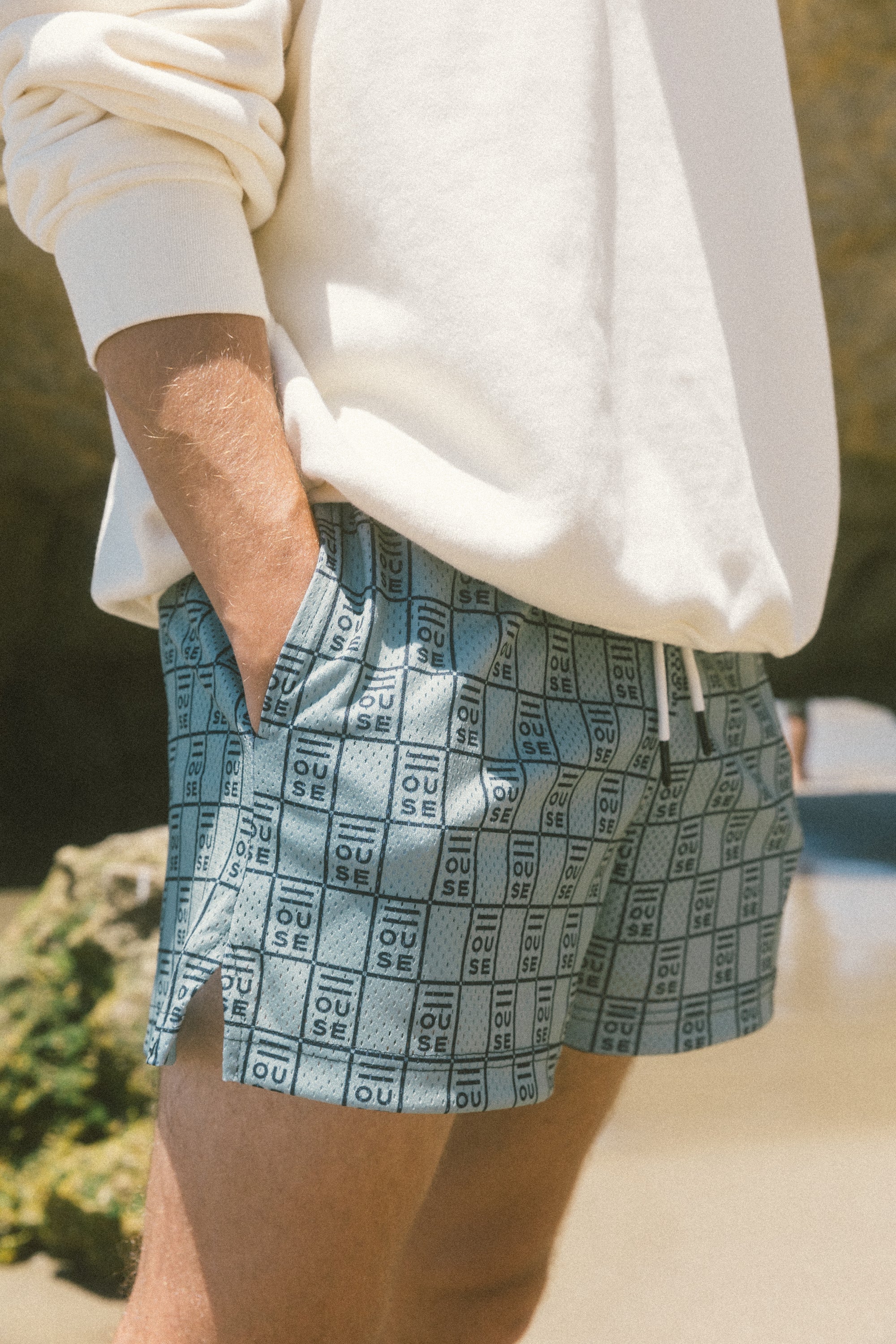 Mens Mesh Short in Sage