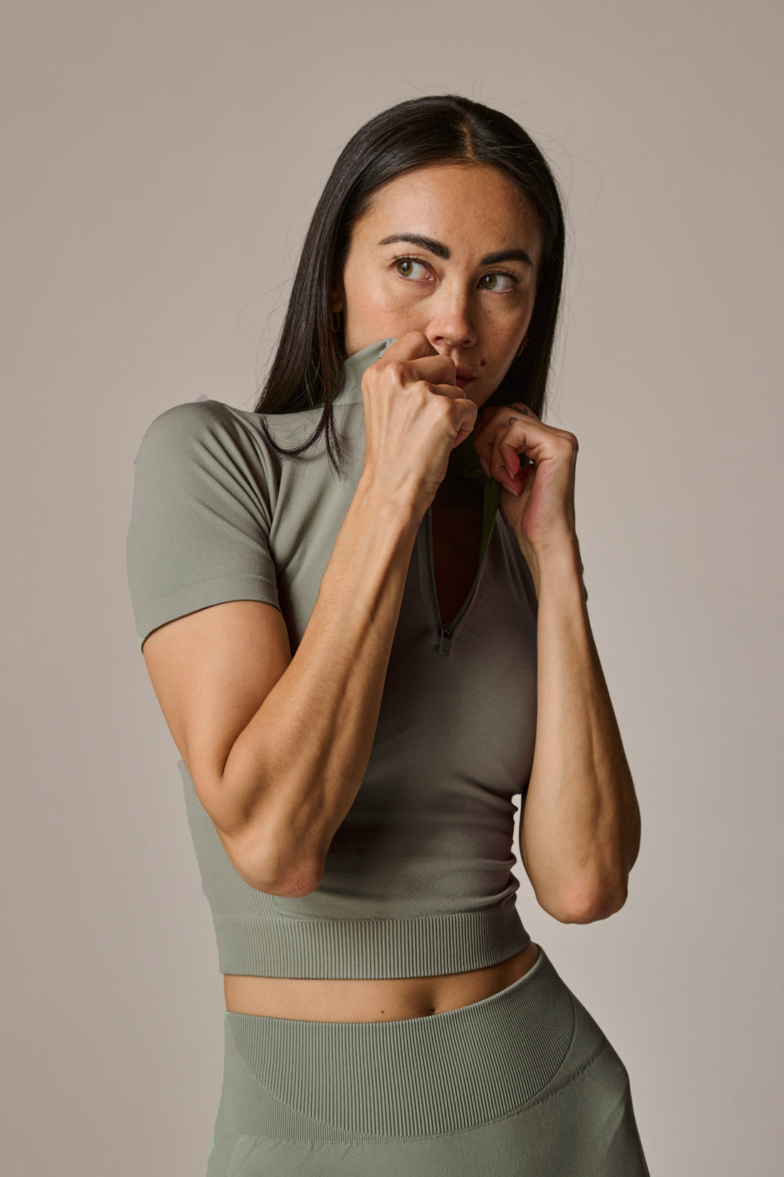 HOUSE iD Seamless Half Zip Sage