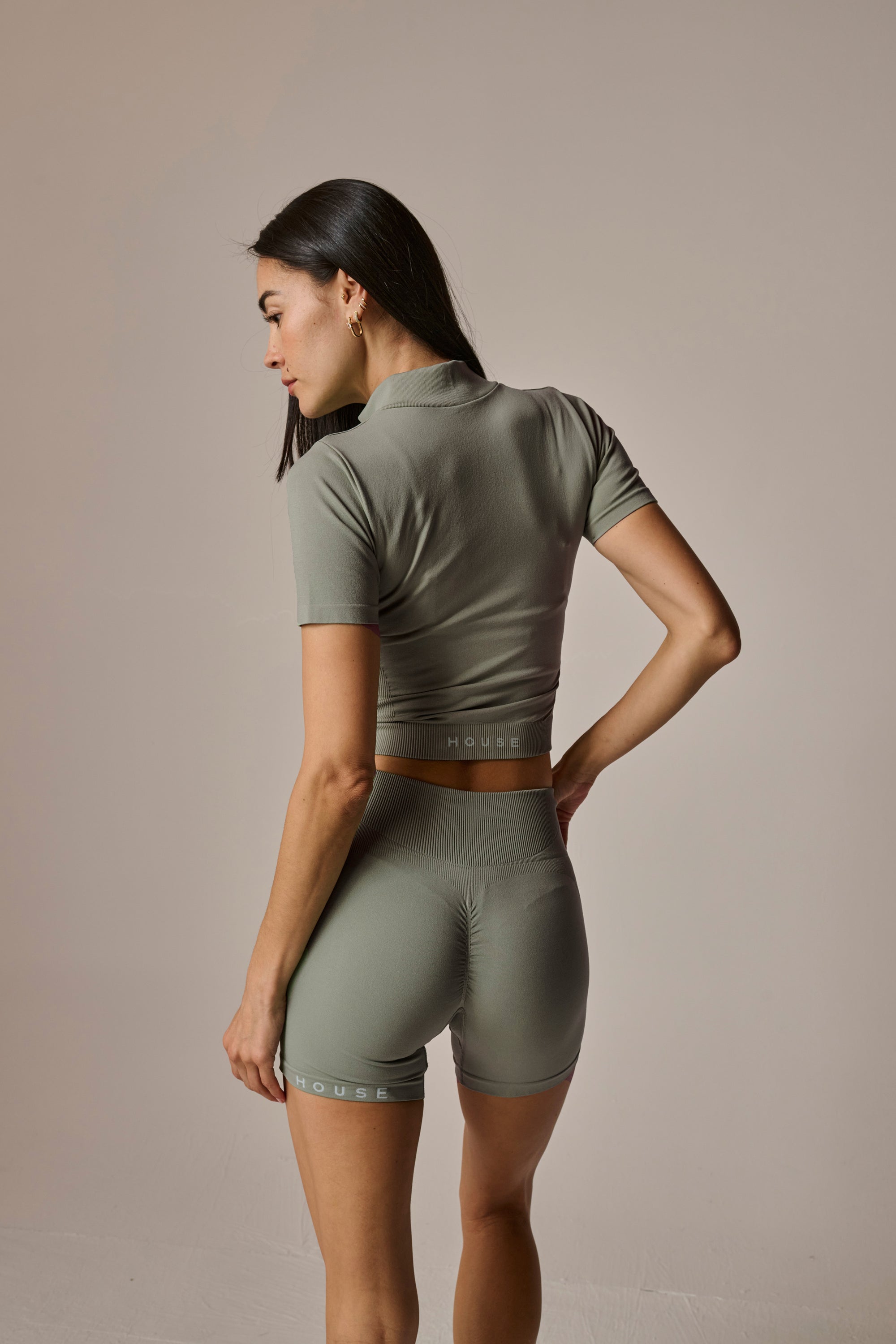 Seamless Half Zip - Sage