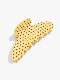 Claw Clip - Yellow/Brown Polka Dot