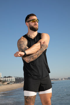 Perforated 5" Lined Short - Black/Off White