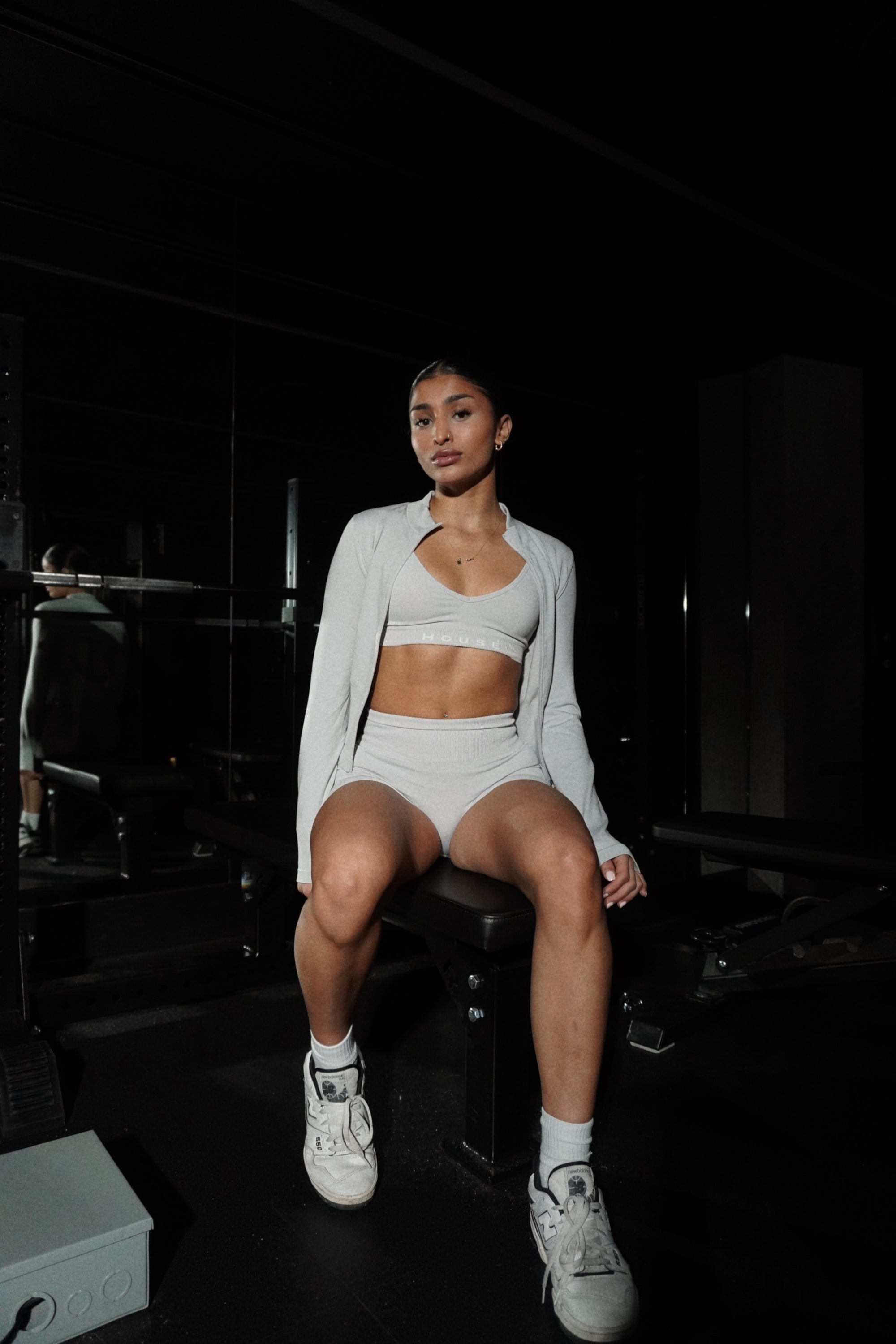 Seamless Longsleeve Full Zip -  Light Grey