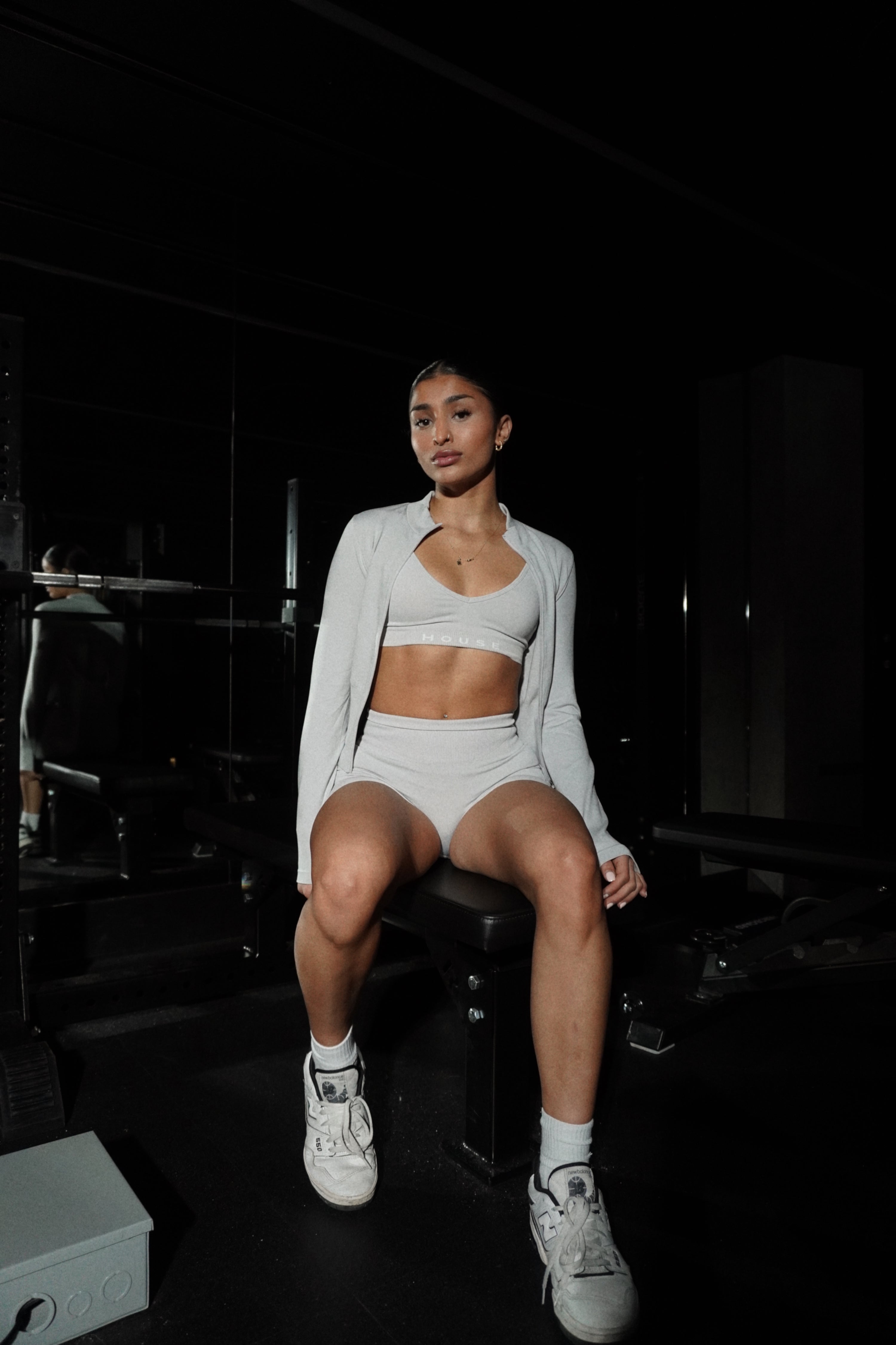 Seamless Longsleeve Full Zip -  Light Grey