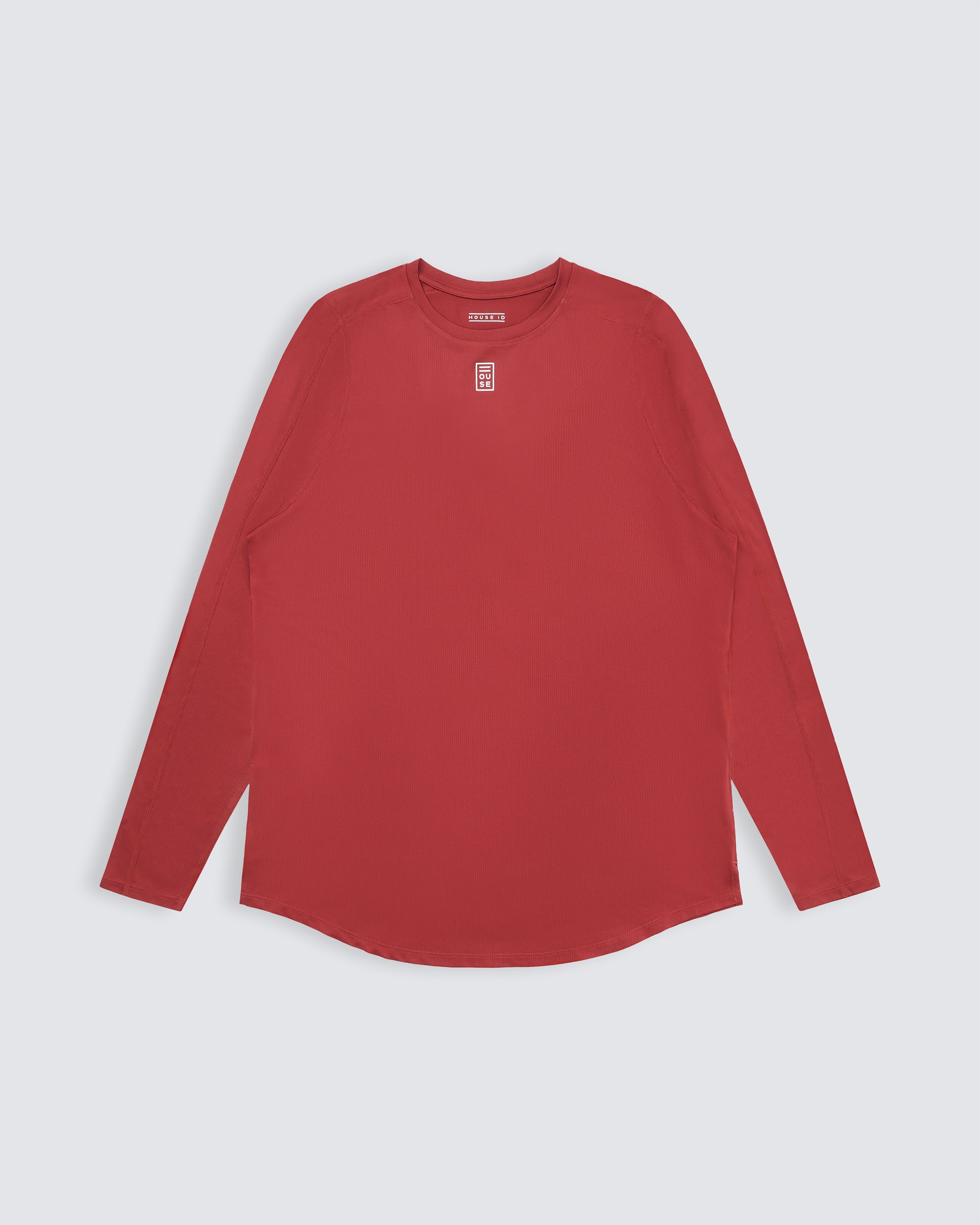 Mens long sleeve athletic top in red