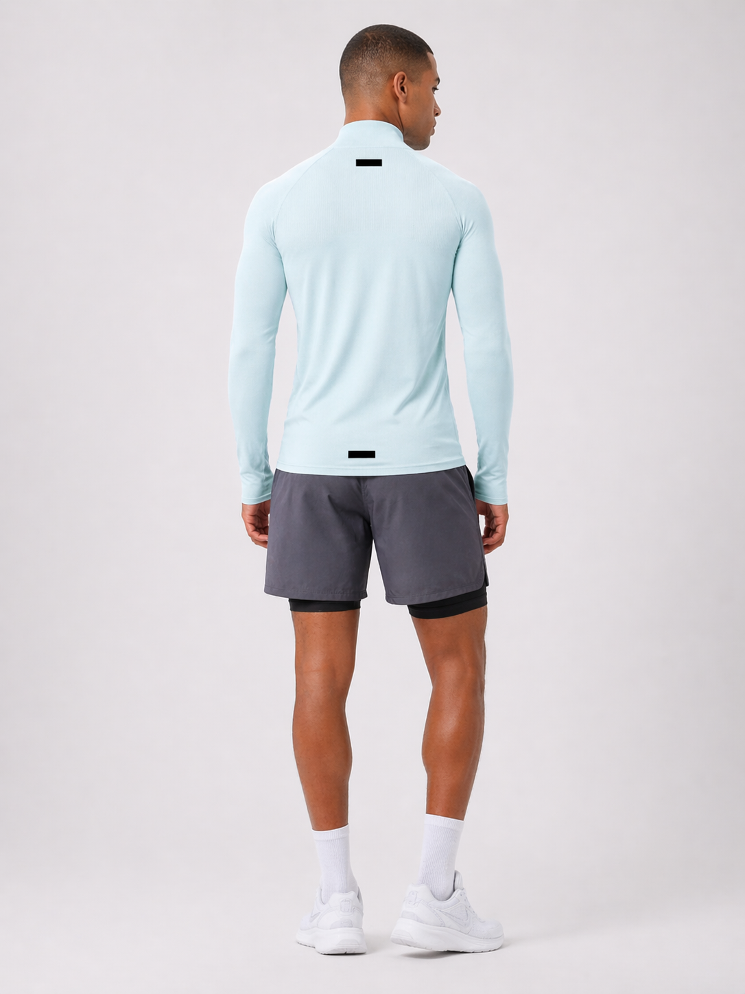 Seamless Athletic Quarter Zip - Ice Blue