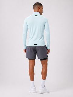 Seamless Athletic Quarter Zip - Ice Blue