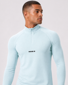 Seamless Athletic Quarter Zip - Ice Blue