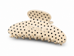 Claw Clip - Cream/Black Polka Dot