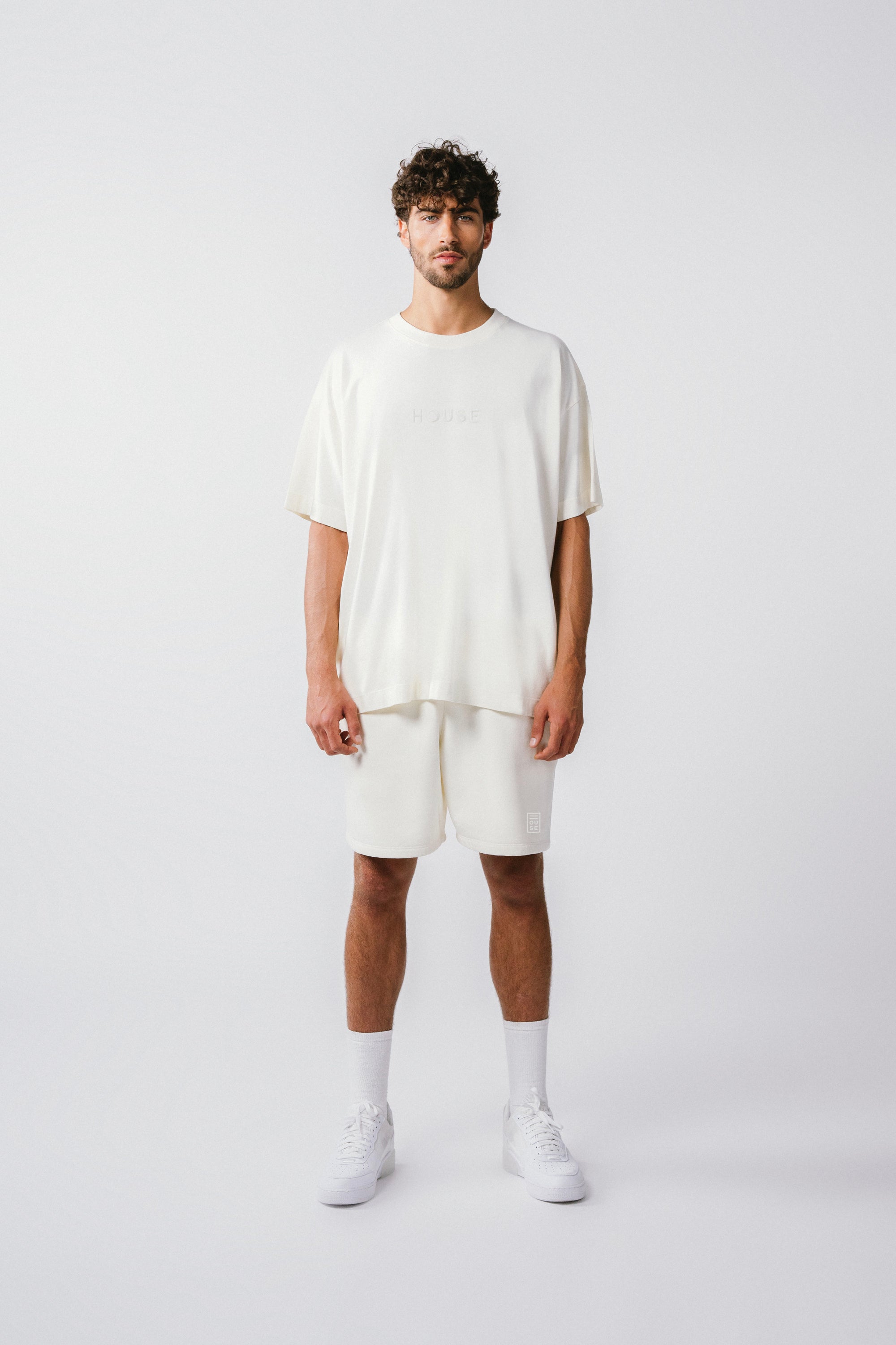 Mens Sweat T-Shirt Off White