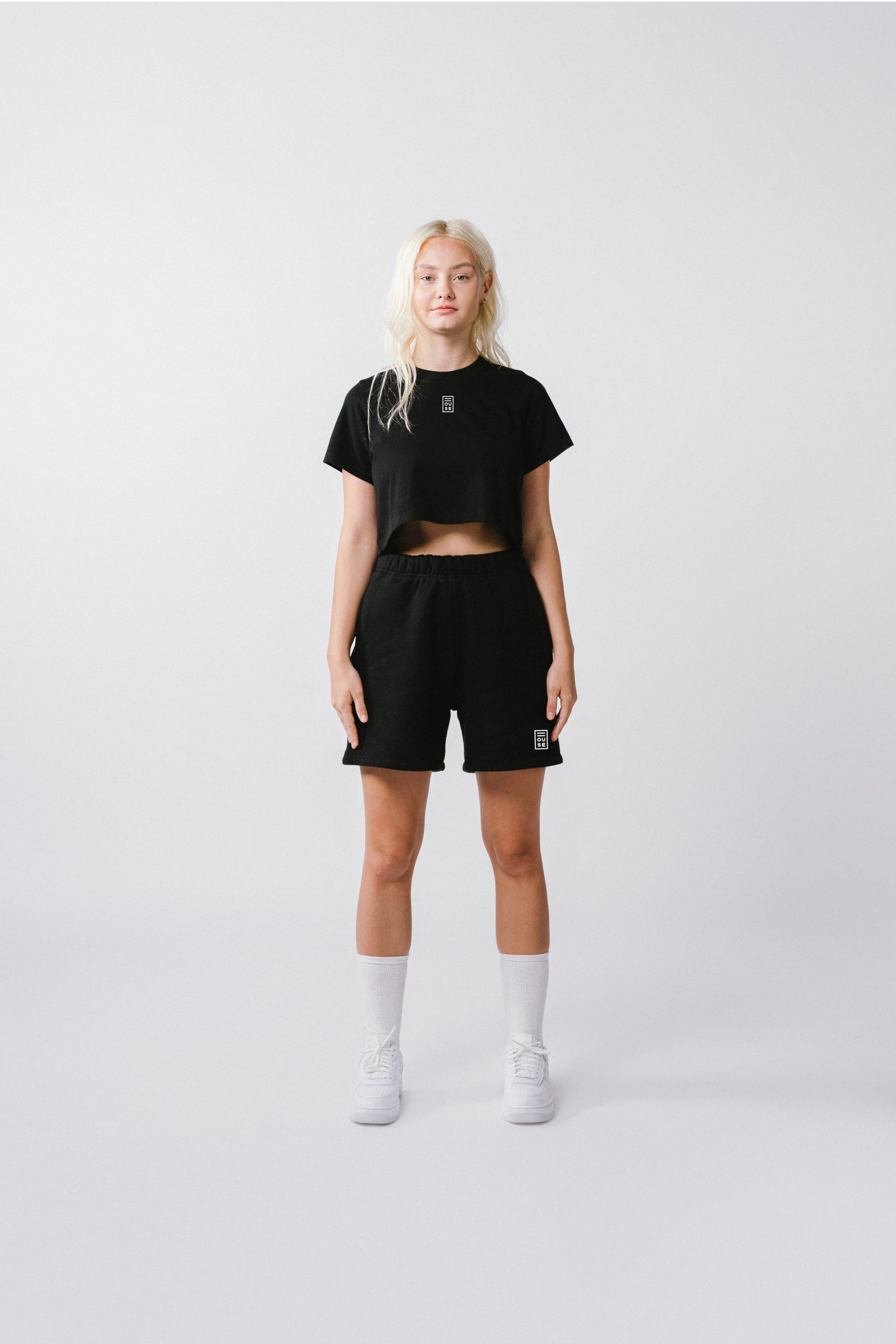 Womens Cropped Baby Tee Black