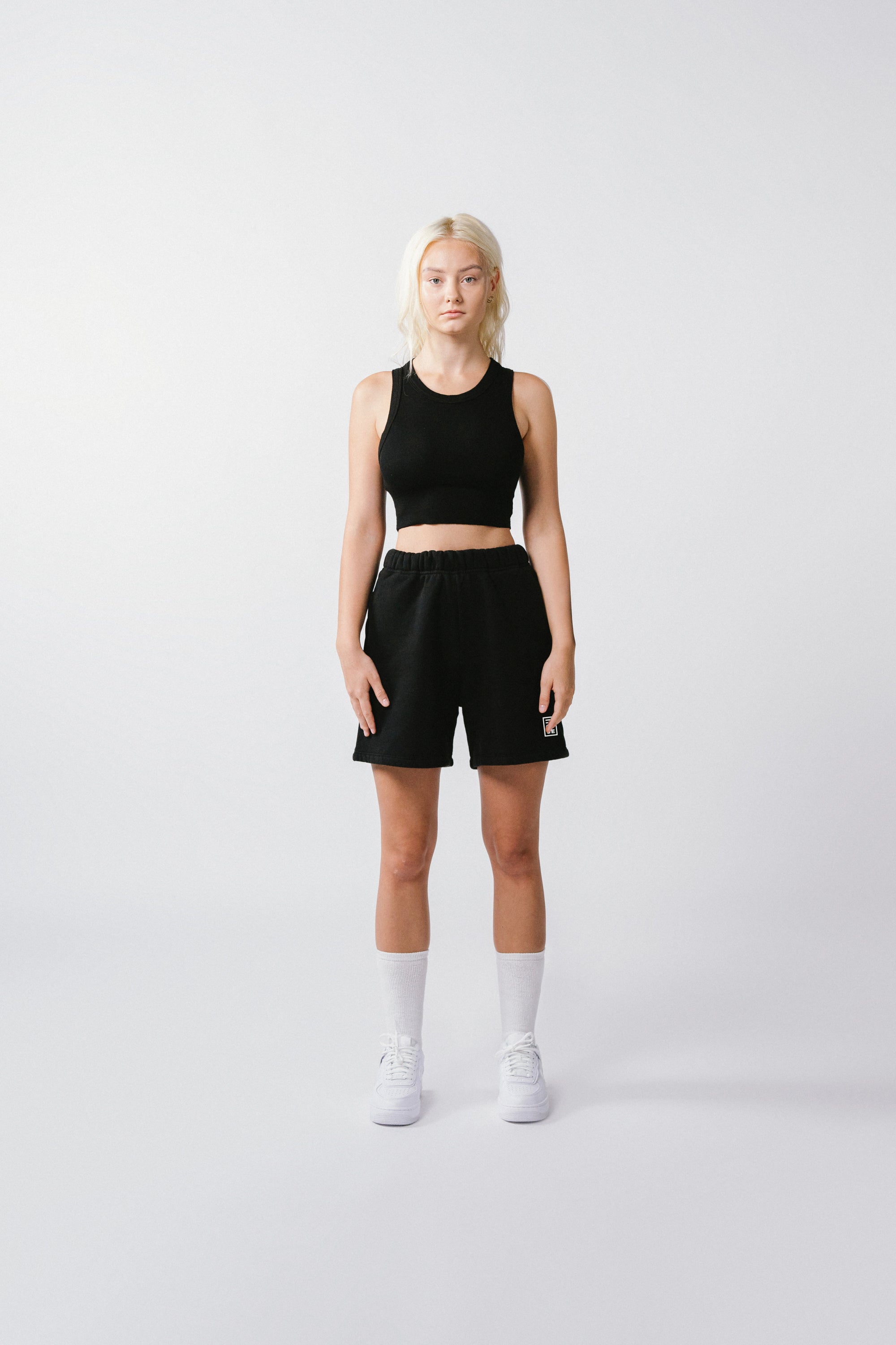 Womens Cropped Tank Black