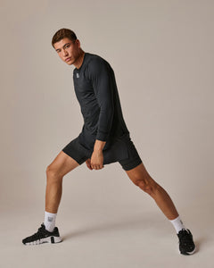 Perforated 4" Lined Short - Black/Black
