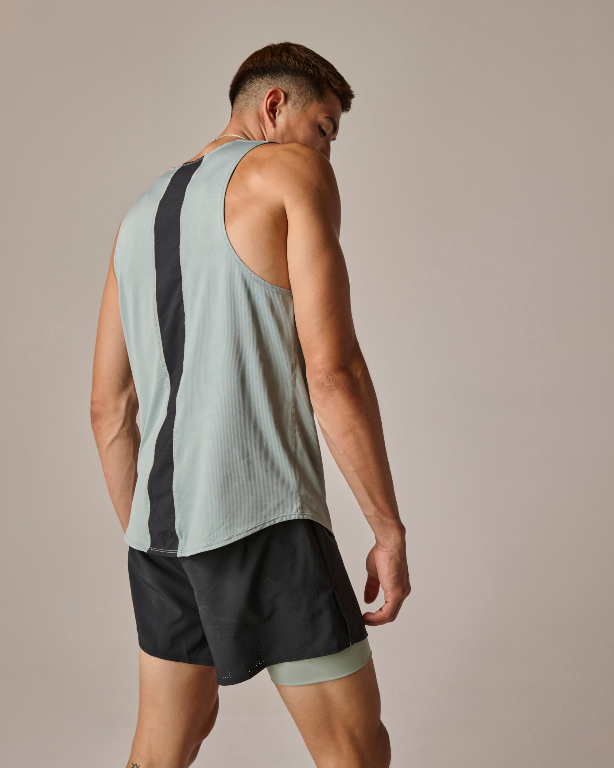 Perforated Athletic Tank - Sea Green