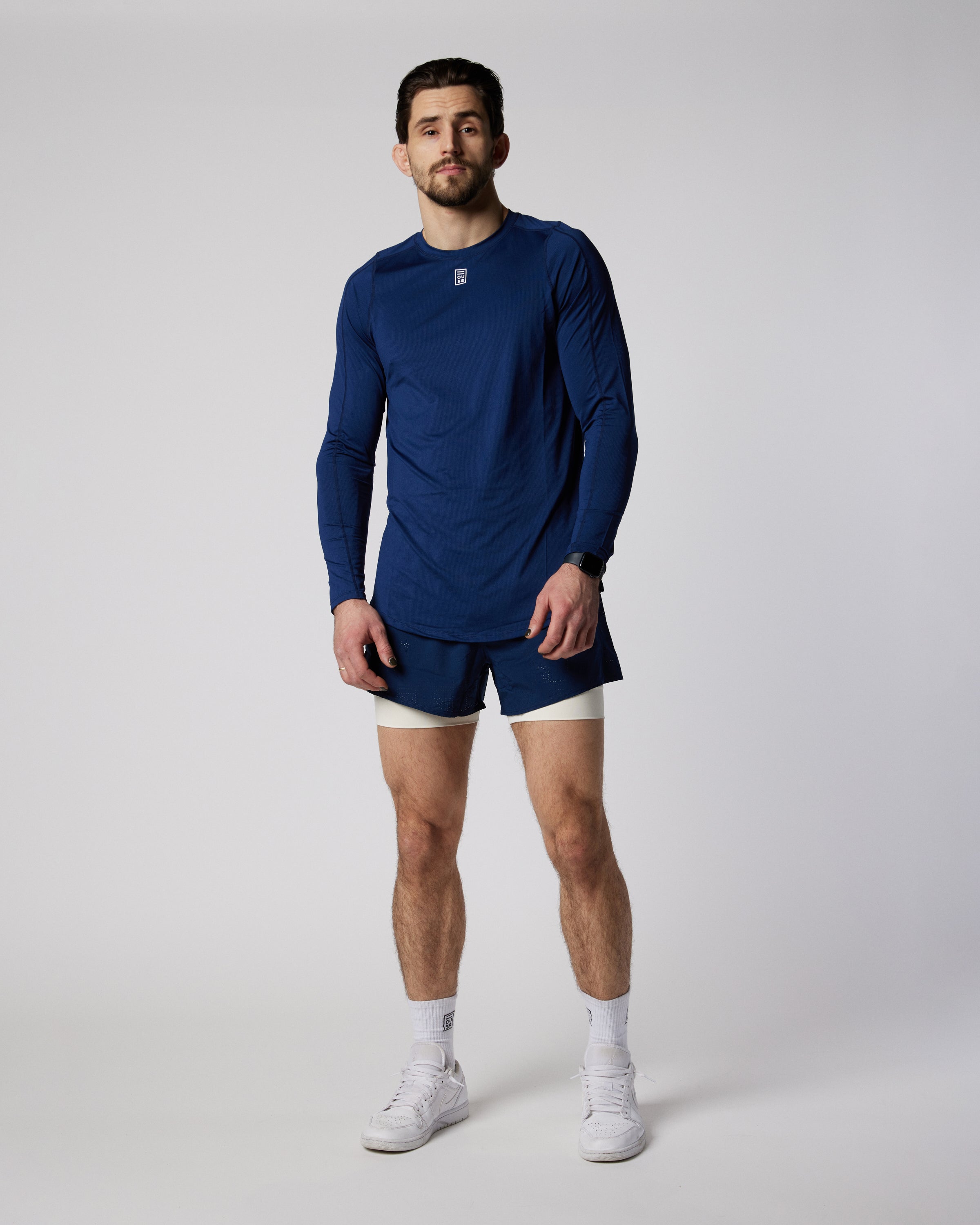 Mens navy long sleeve athletic top