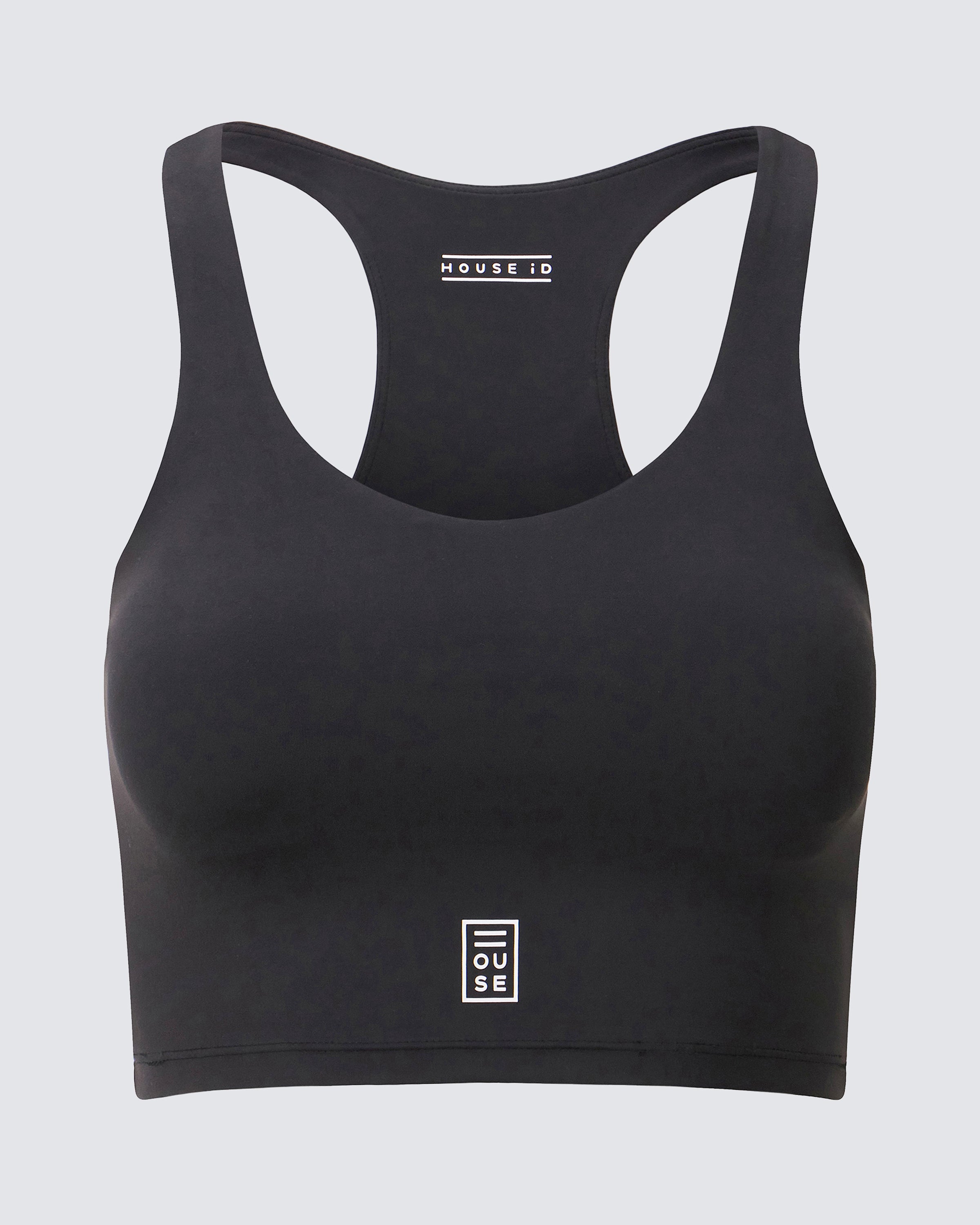 Womens Cropped Sports Tank in Black