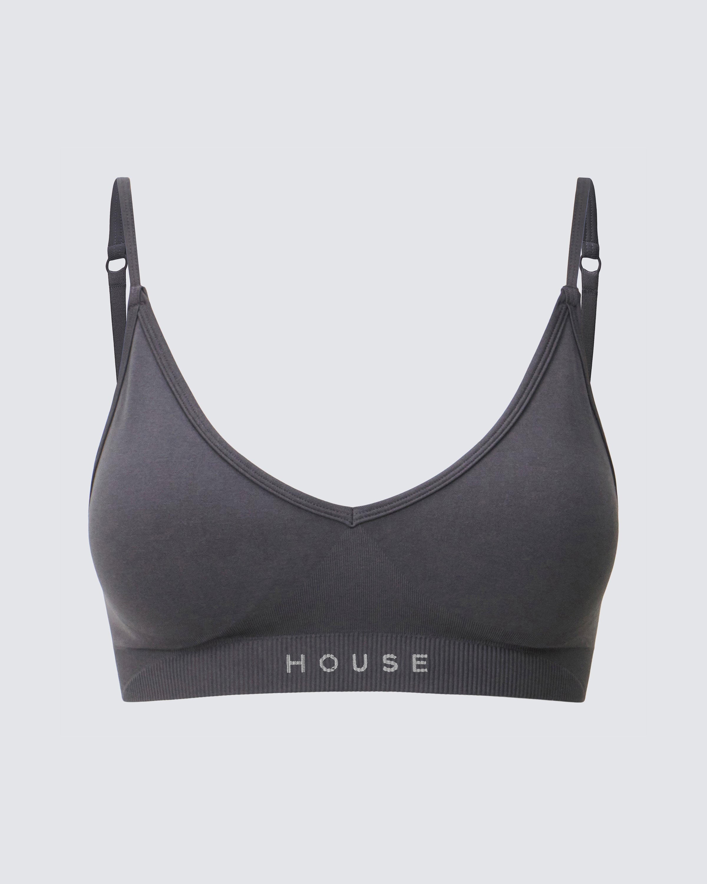 Womens seamless sports bra in dark grey
