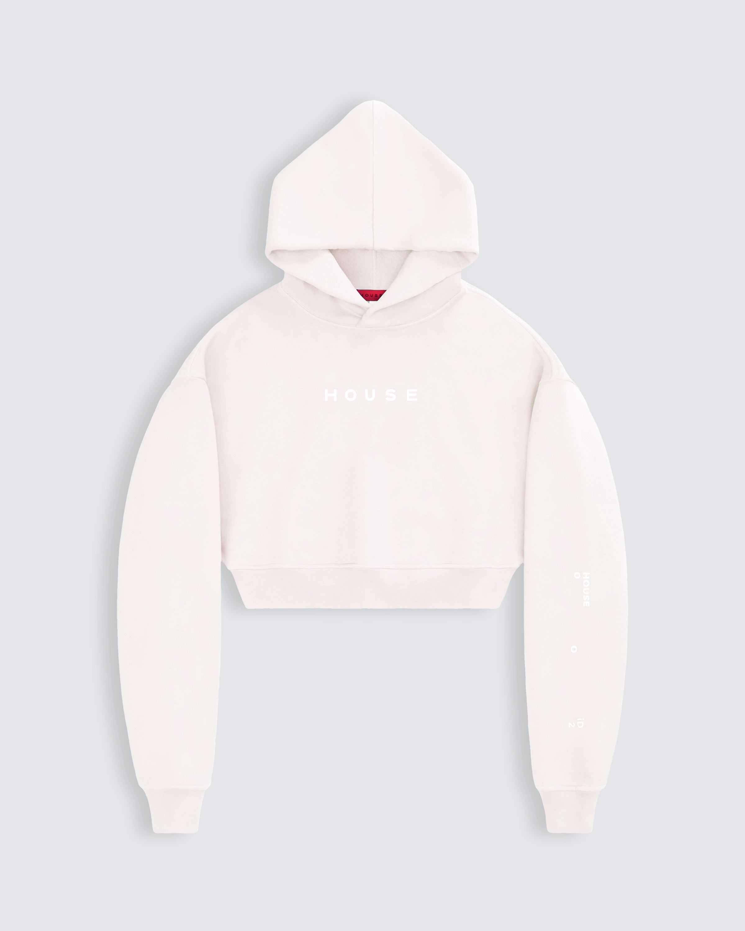 Womens cropped hoodie in off white