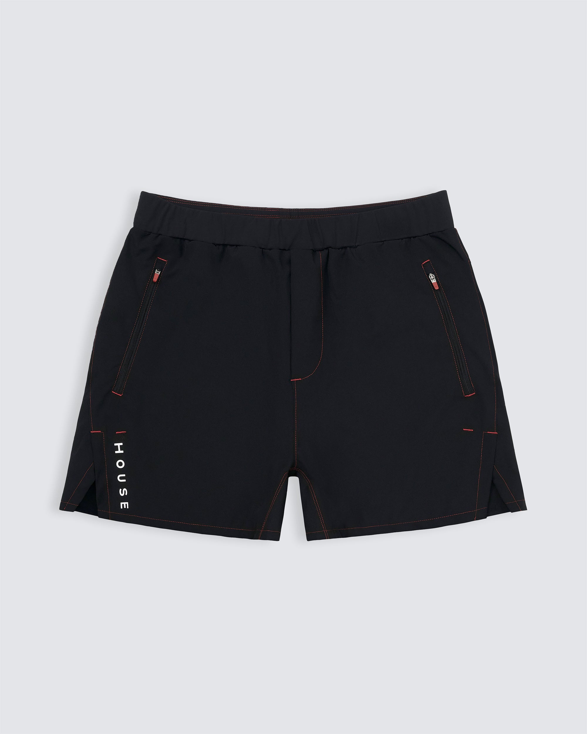 Unlined sports short in black