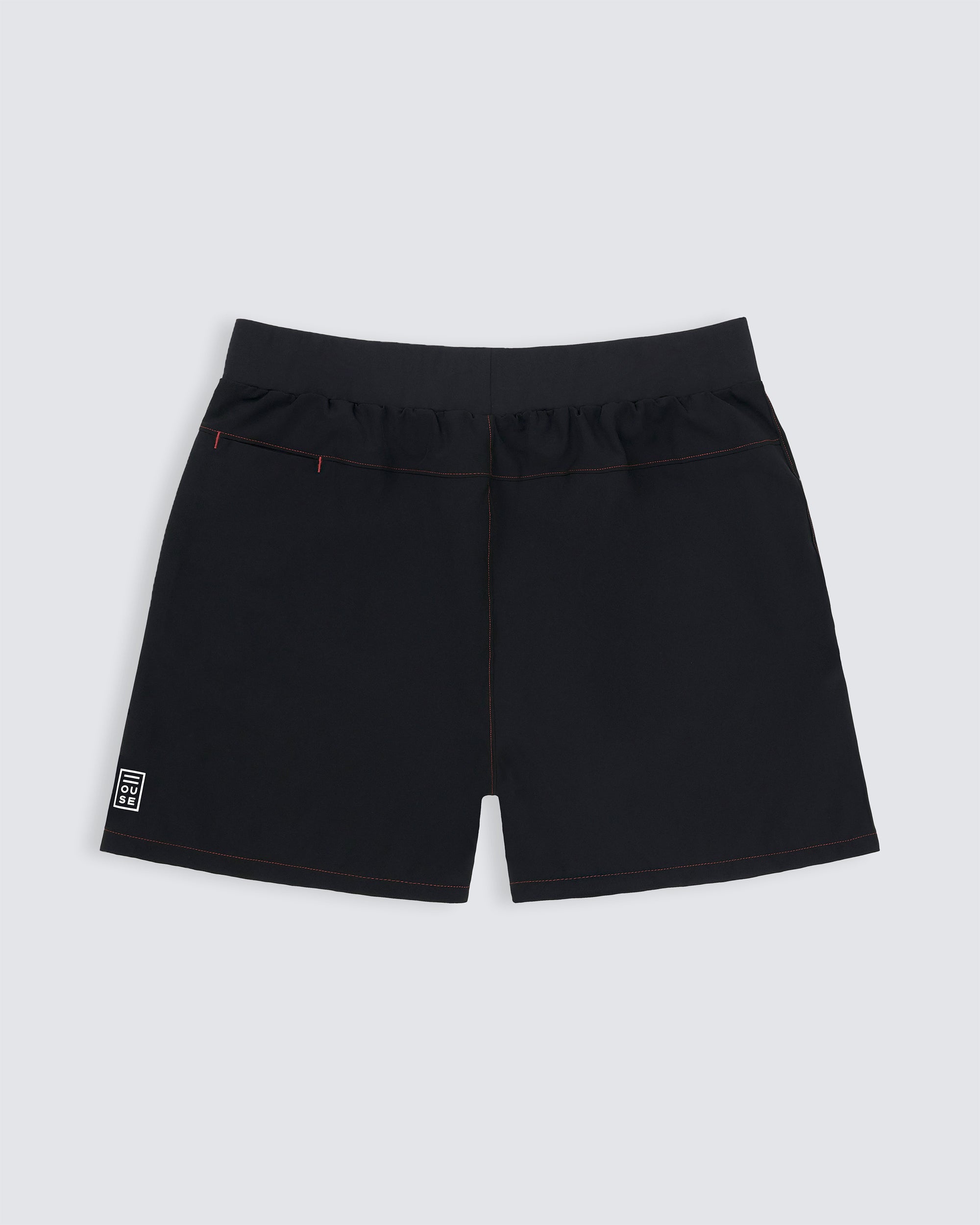 Unlined sports short in black