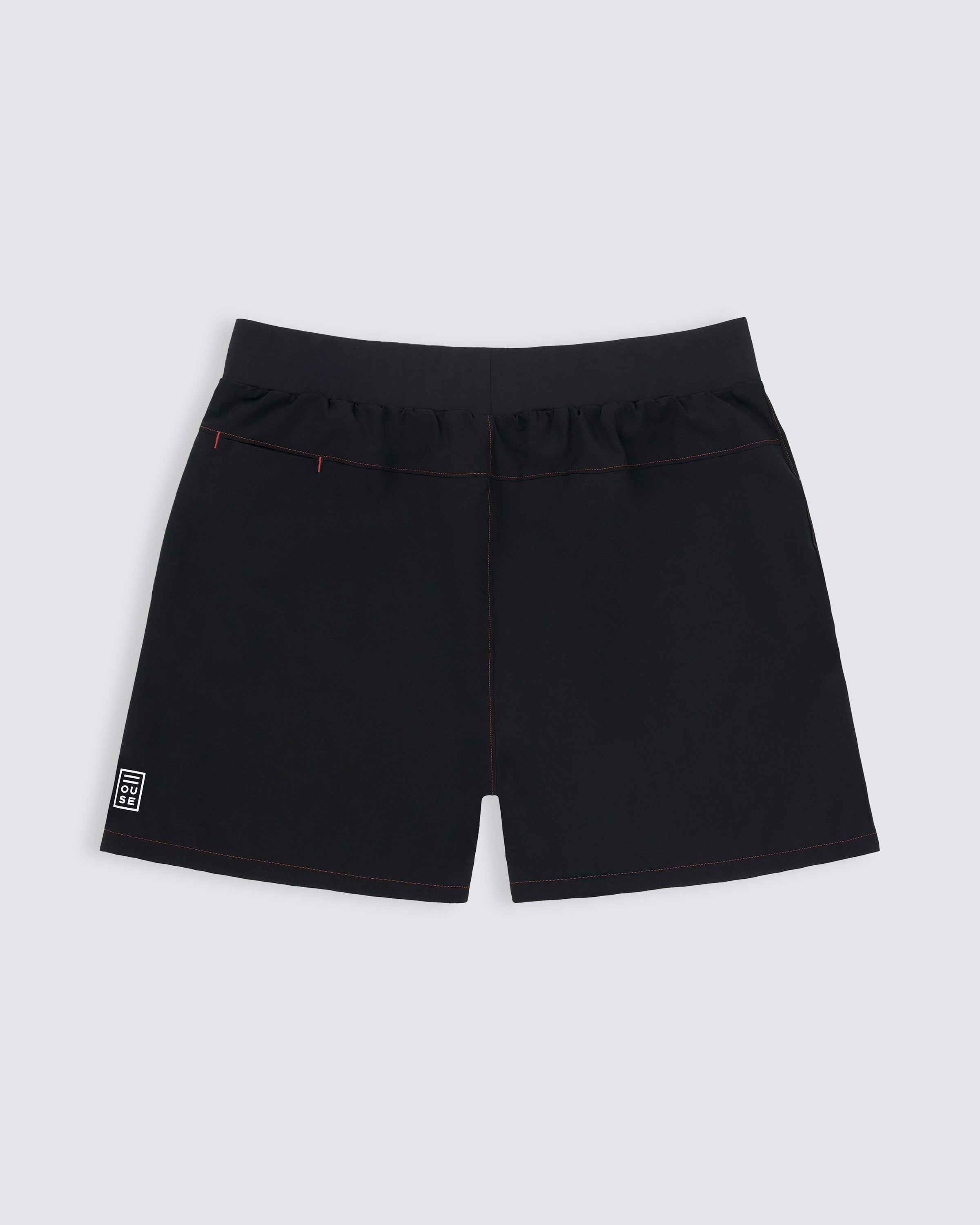 Unlined sports short in black