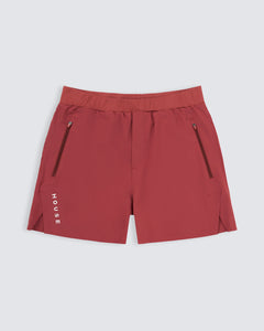 Unlined sports short in mars red
