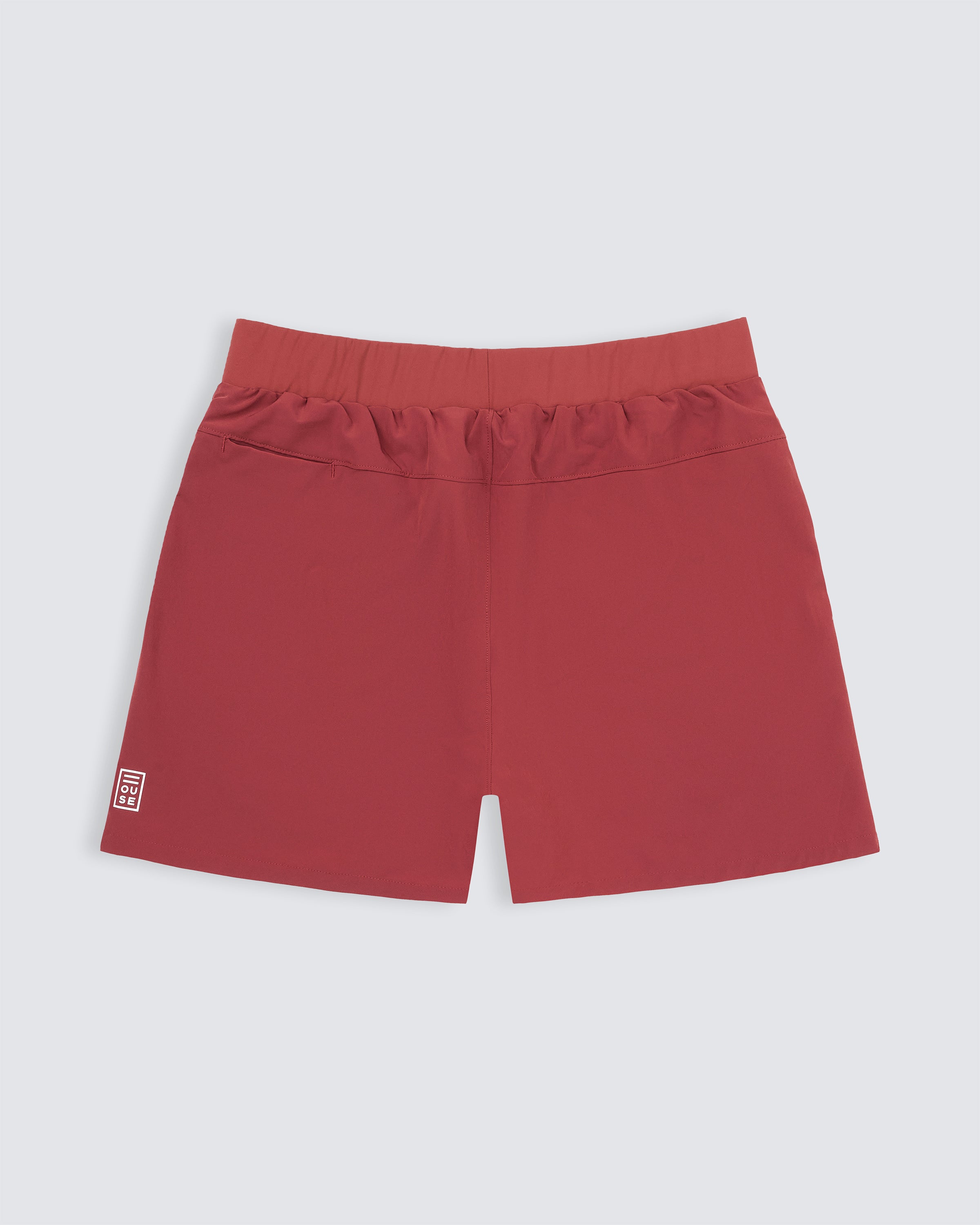 Unlined sports short in mars red