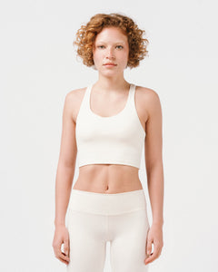 FM Womens Off White Cropped Tank