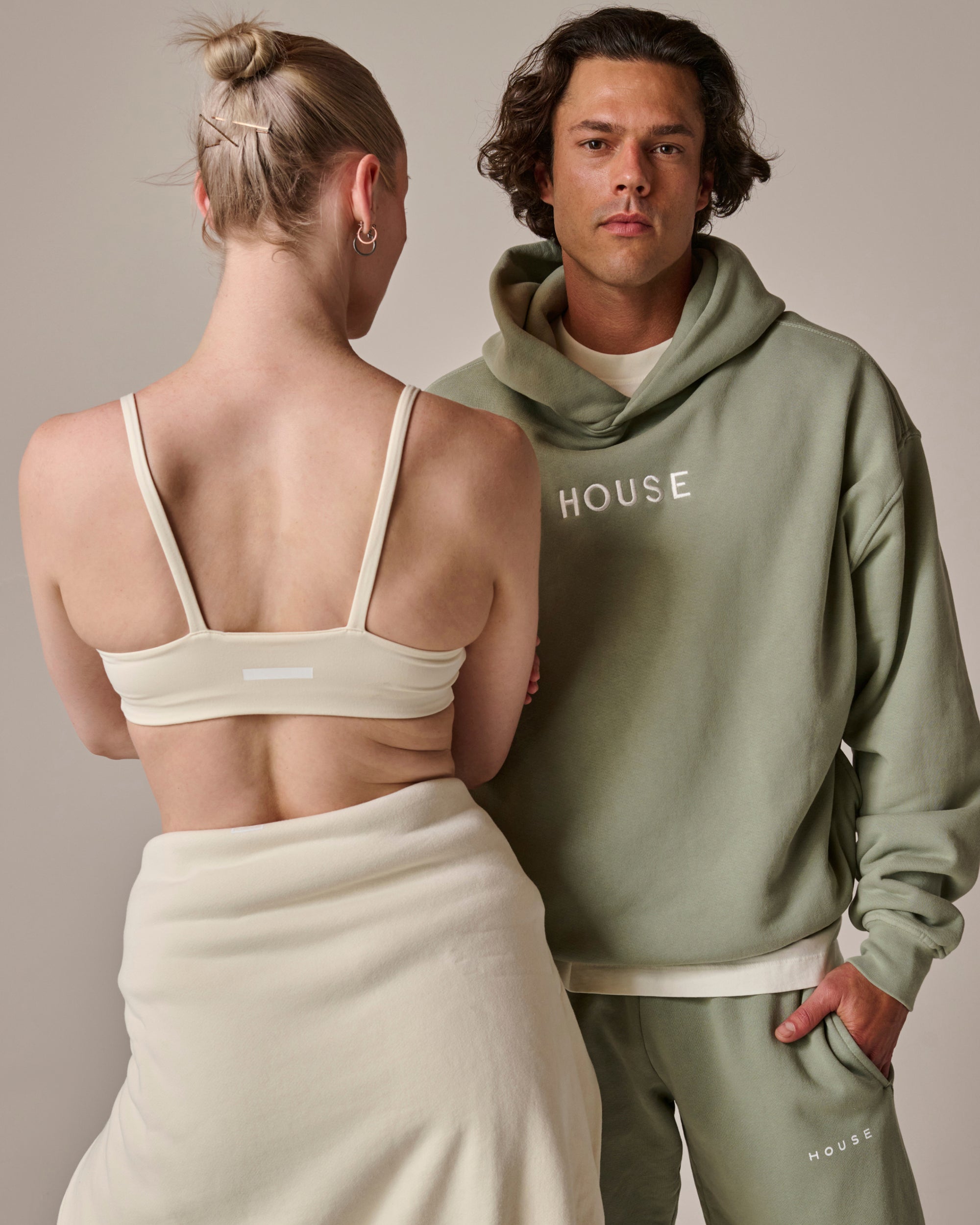 Mens womens hoodie in sage