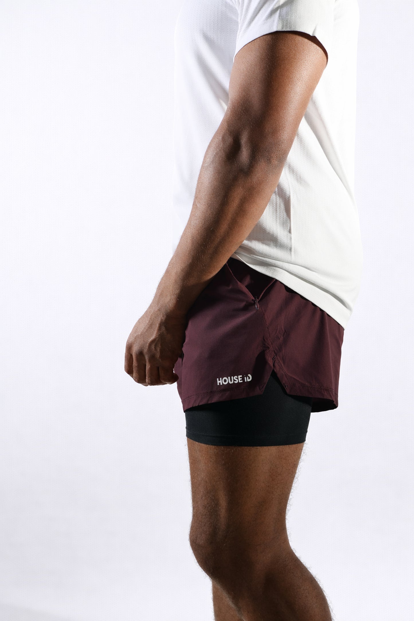 6" Lined Short - Burgundy/Black