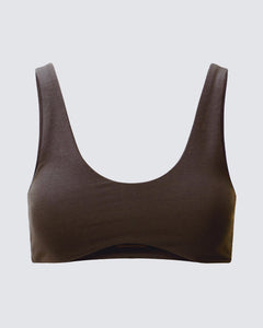 Espresso Jersey Sports Bra