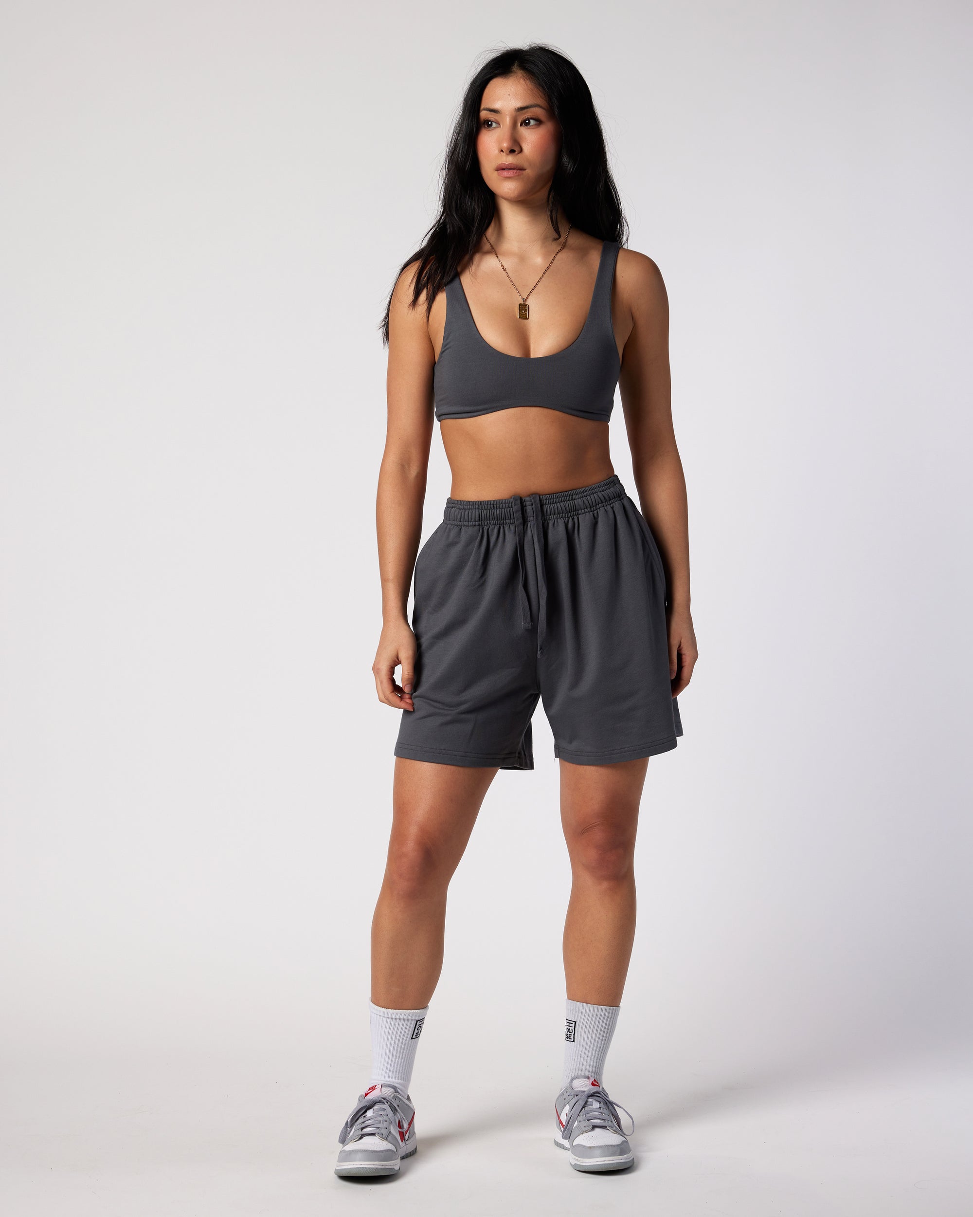 Womens Grey Jersey Short