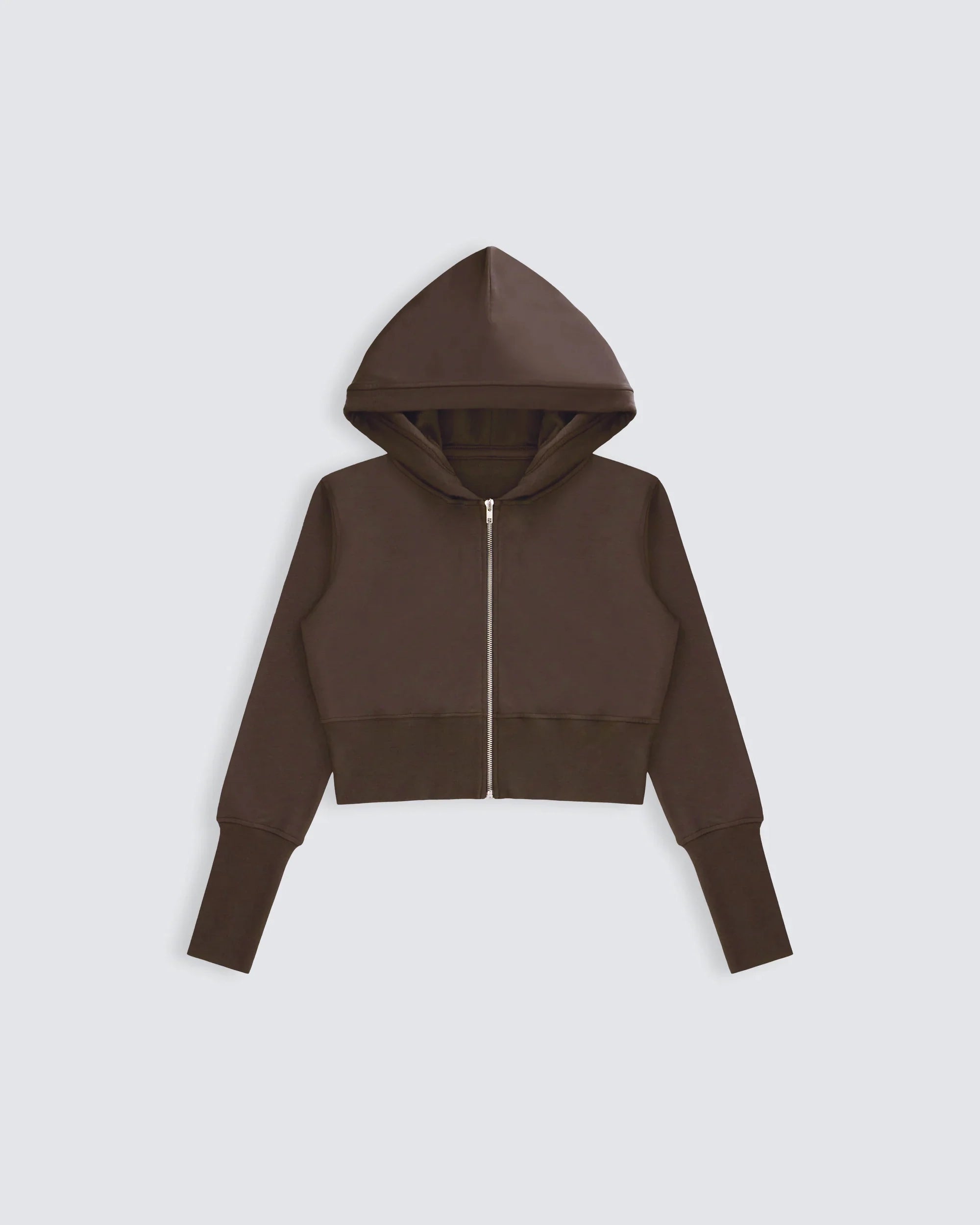 Womens Jersey Zip up hoodie in Espresso