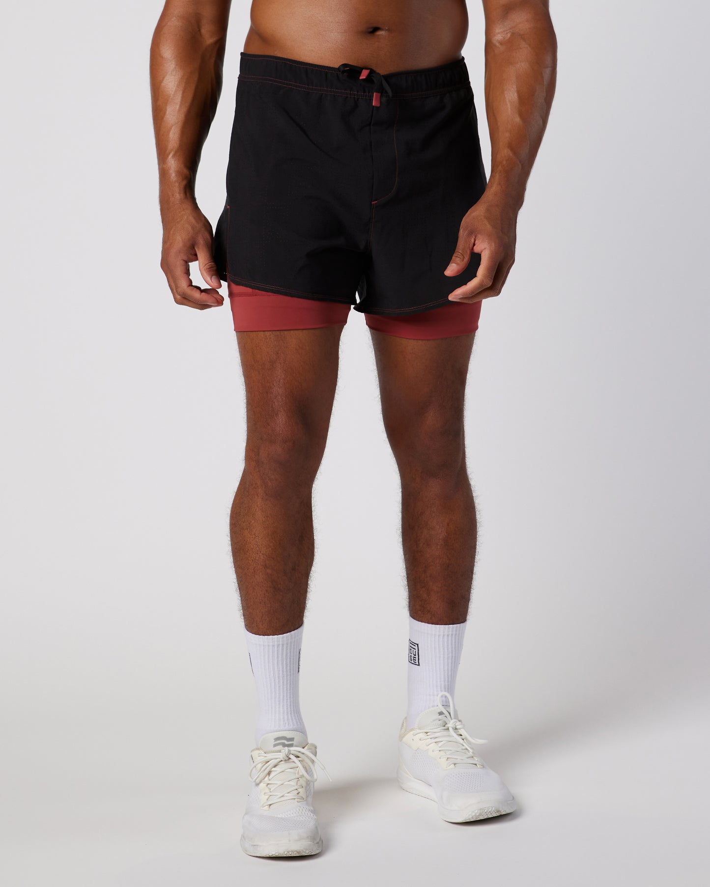 Mens Sports shorts in black and red