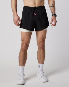 Mens sports shorts in black and white