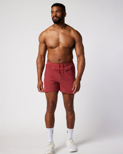 Mens unlined sports short in Mars Red