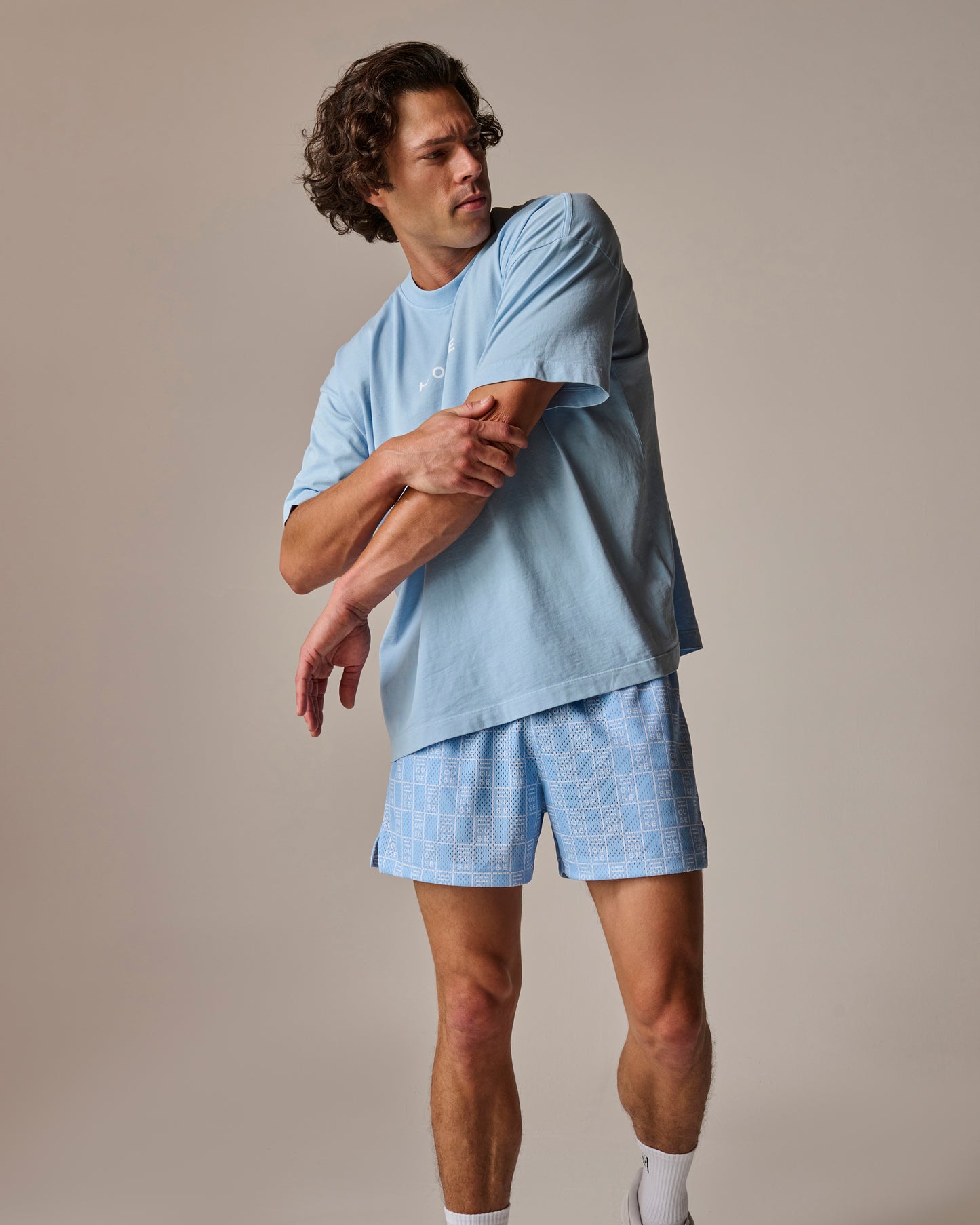 Mens Mesh Short Sky Blue