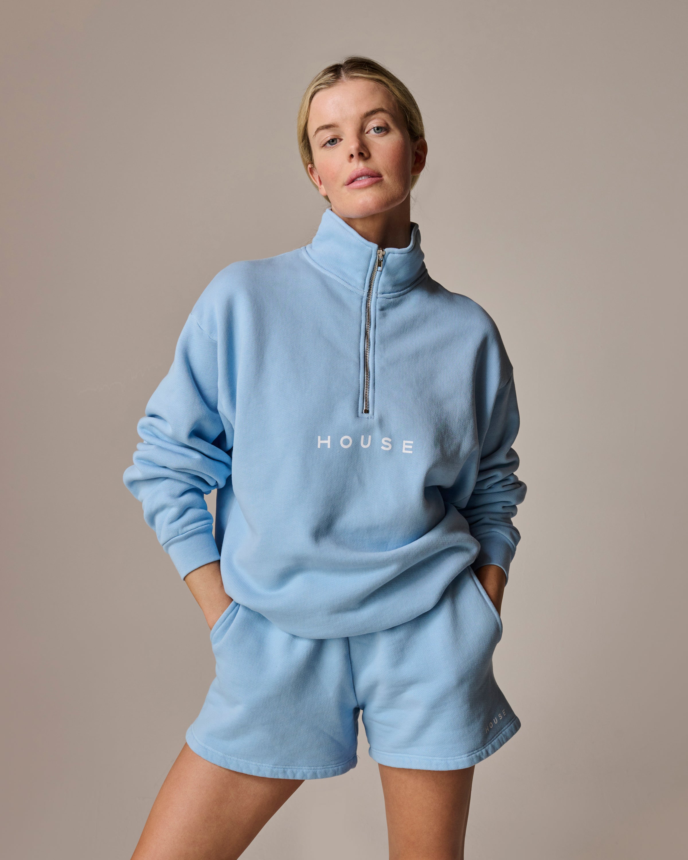 Womens and Mens Zip up Sky Blue