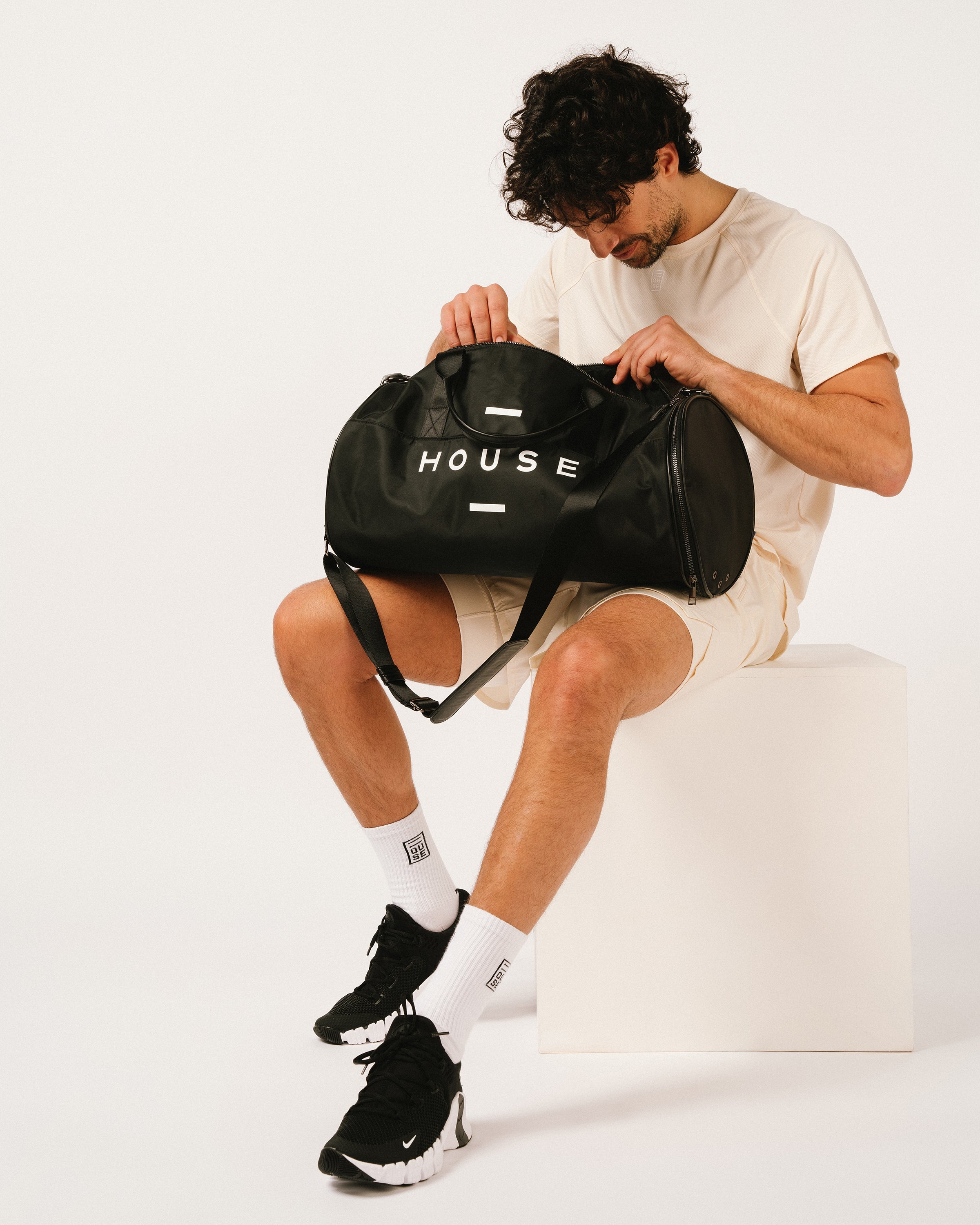 House iD Black Duffle Bag Mens